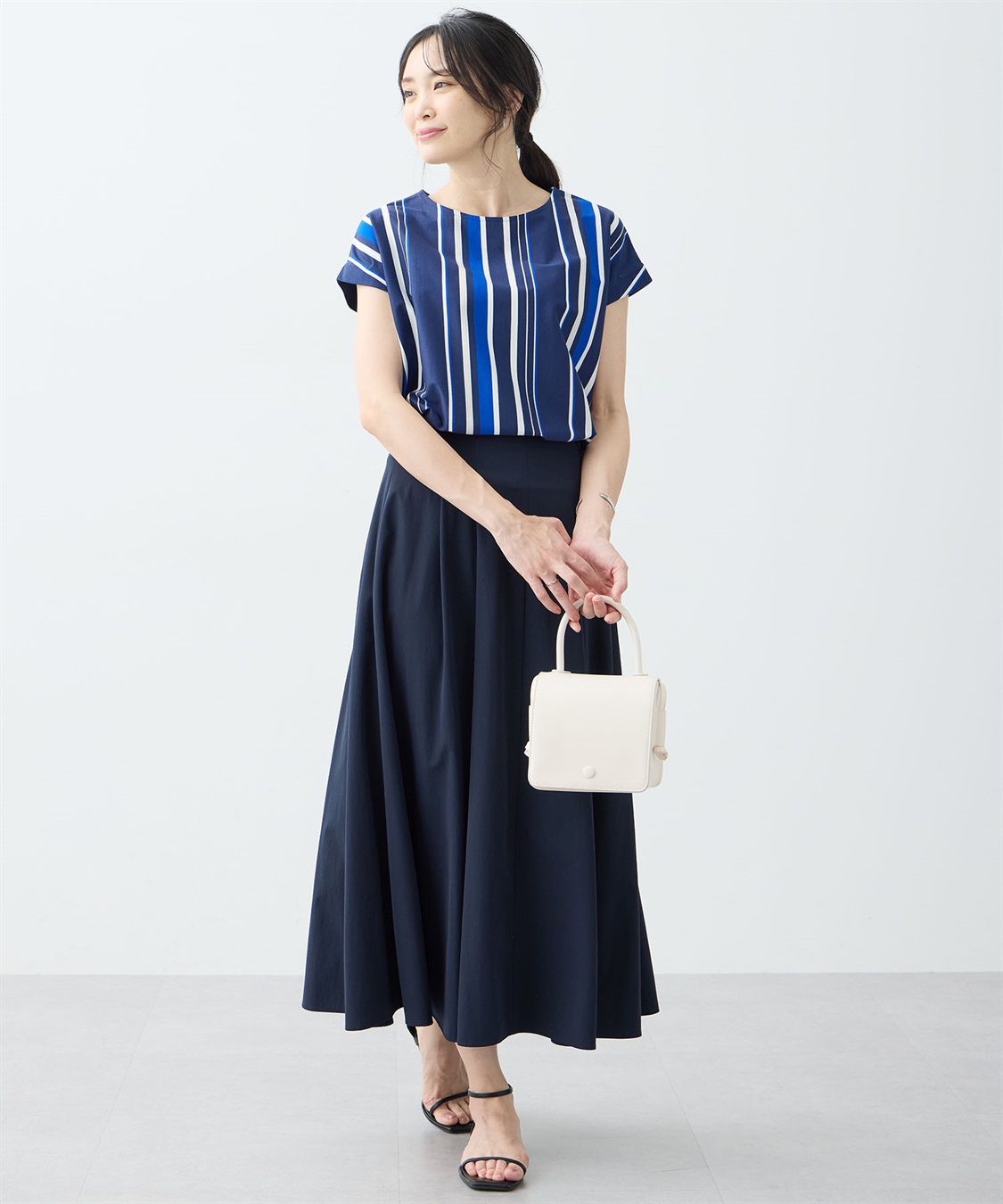 A/C DESIGN BY ALPHA CUBIC 【美モーション】ストレッチナイロンラッシュフレアスカート【接触冷感・UVカット・撥水・ウエスト後ろゴム】_sub_15