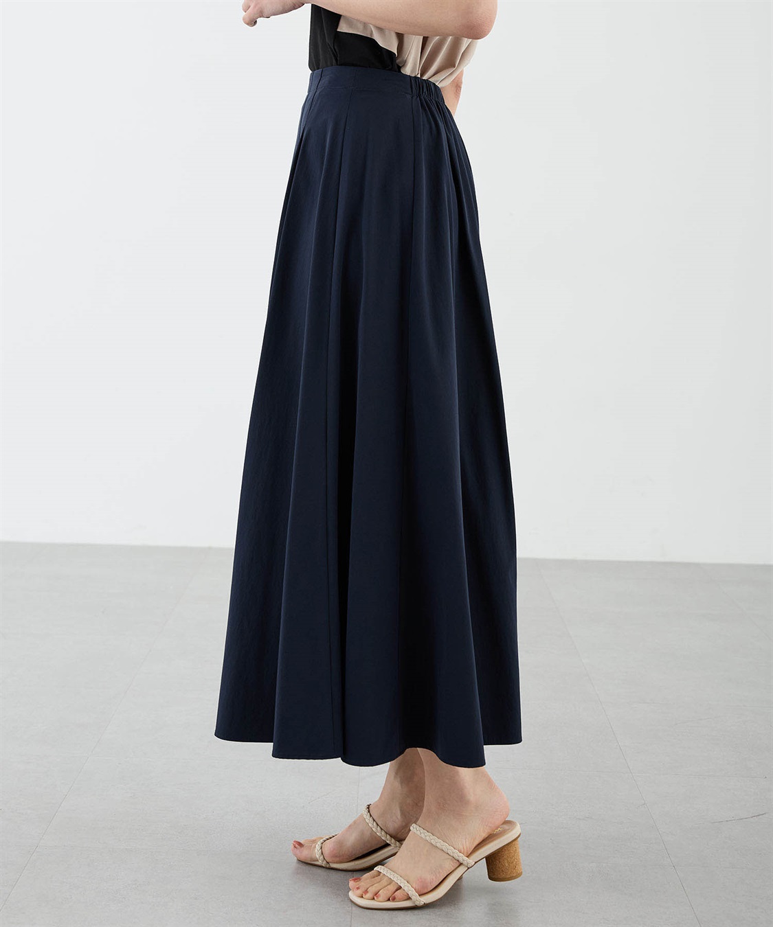 A/C DESIGN BY ALPHA CUBIC 【美モーション】ストレッチナイロンラッシュフレアスカート【接触冷感・UVカット・撥水・ウエスト後ろゴム】_sub_17