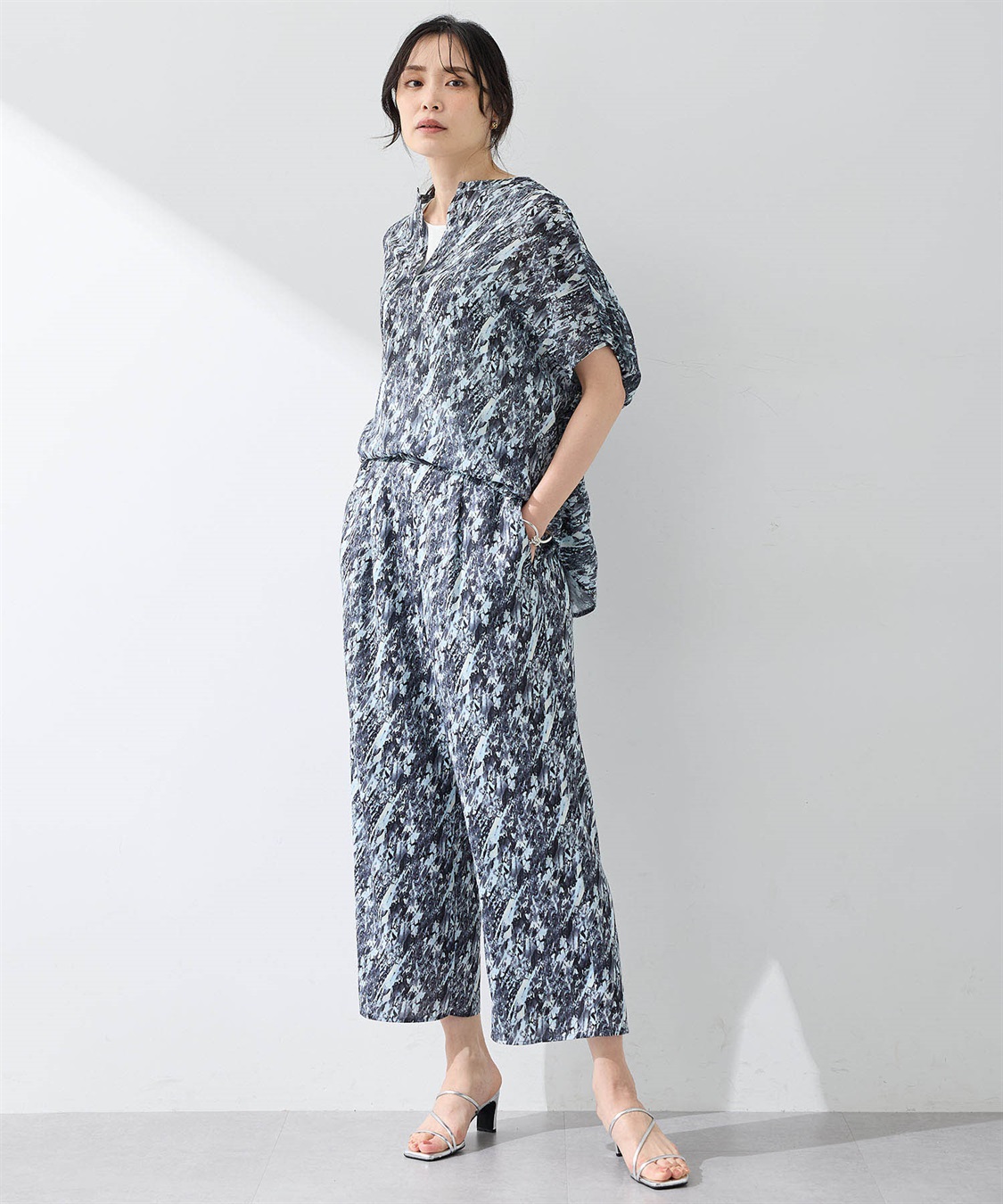 A/C DESIGN BY ALPHA CUBIC 【アルコラージュ】幾何プリントイージーパンツ【ウエスト後ろゴム】_sub_3