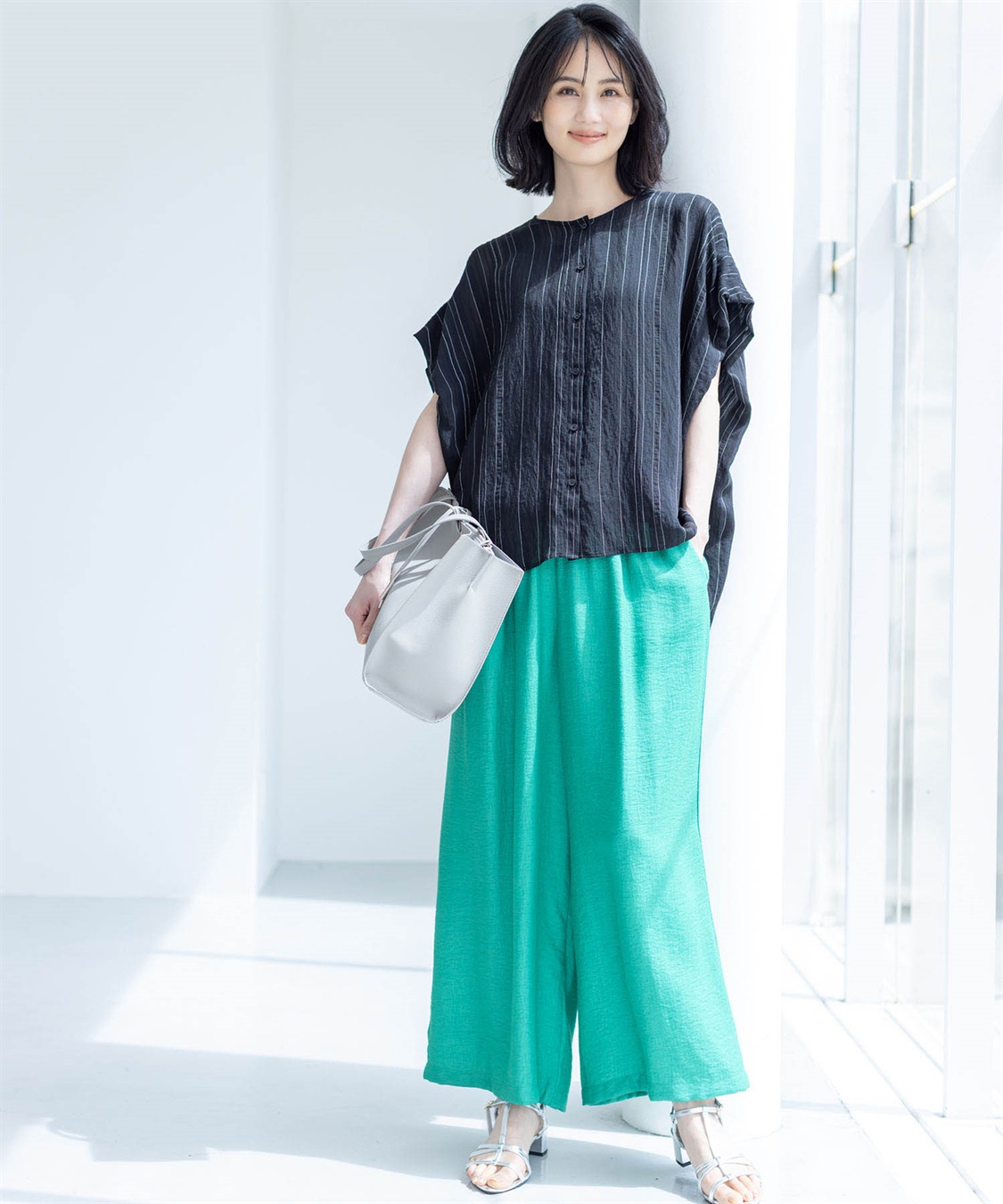 A/C DESIGN BY ALPHA CUBIC リラックスワイドパンツ【接触冷感・ウエストゴム】_sub_3