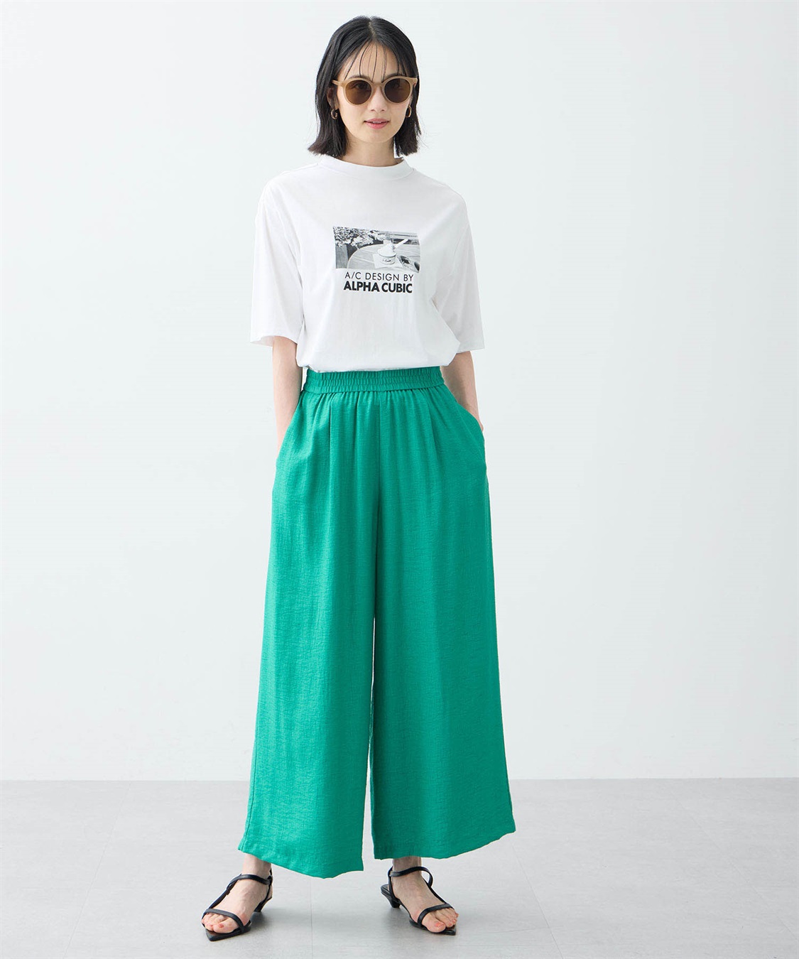 A/C DESIGN BY ALPHA CUBIC リラックスワイドパンツ【接触冷感・ウエストゴム】_sub_5