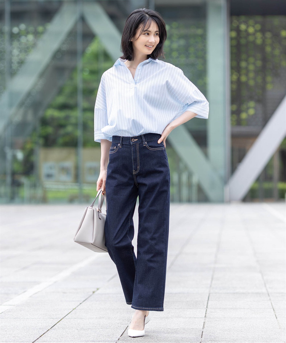 cube-cube センソユニコ　お洒落デザインデニムパンツ水色　ストレッチ ストレッチデニムパンツ A/C DESIGN BY ALPHA CUBIC｜クロス