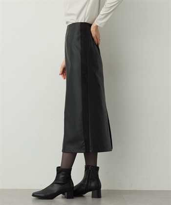 A/C DESIGN BY ALPHA CUBIC フェイクレザーロングスカート_subthumb_1
