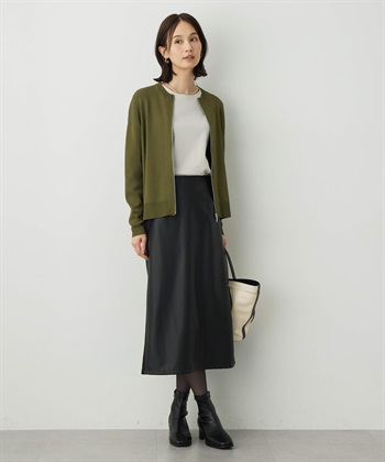 A/C DESIGN BY ALPHA CUBIC フェイクレザーロングスカート_subthumb_3