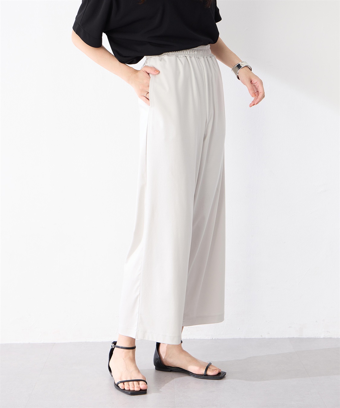 A/C DESIGN BY ALPHA CUBIC ワイドストレートパンツ【接触冷感・UVカット】_sub_2