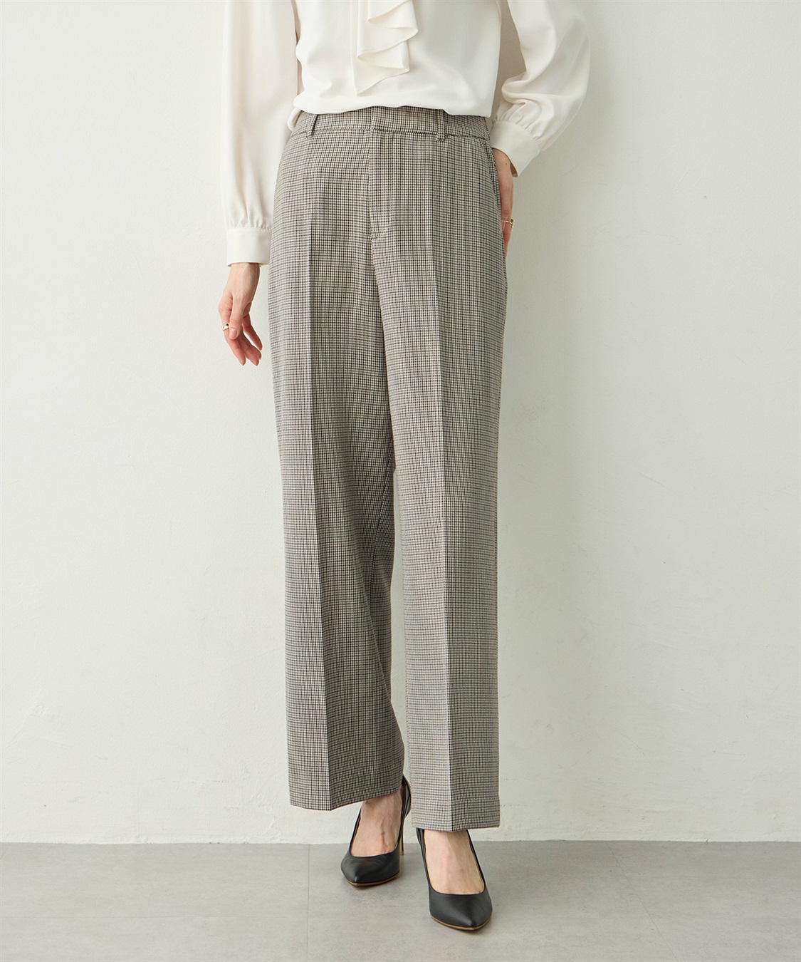 A/C DESIGN BY ALPHA CUBIC ローズ加工セミワインドパンツ_sub_1