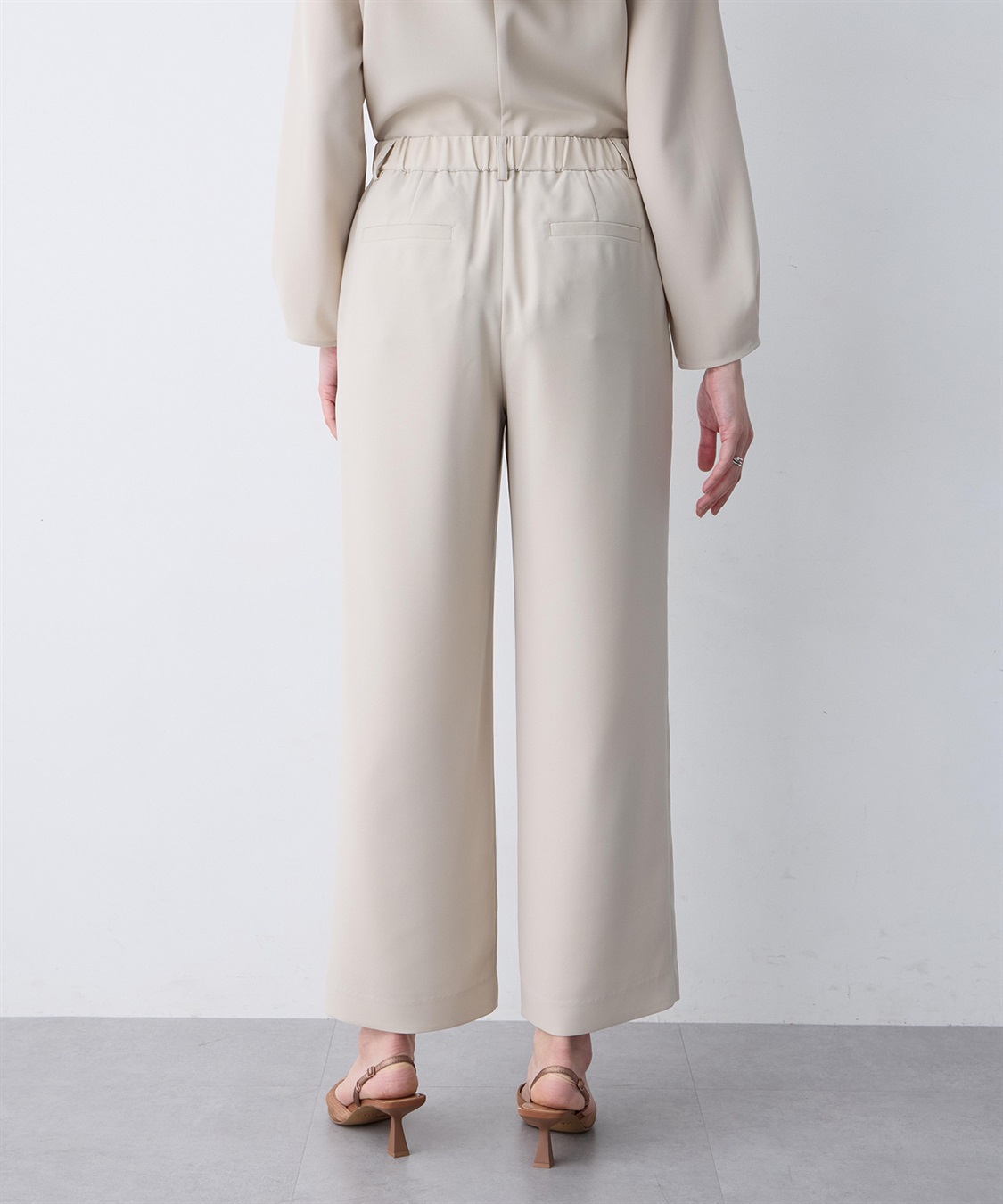 A/C DESIGN BY ALPHA CUBIC ストレッチジョーゼットストレートパンツ【接触冷感・UVカット・吸水速乾・セットアップ対応】_sub_6