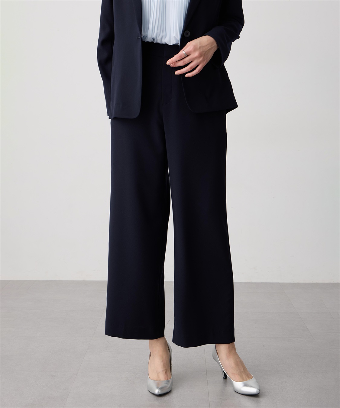 A/C DESIGN BY ALPHA CUBIC ストレッチジョーゼットストレートパンツ【接触冷感・UVカット・吸水速乾・セットアップ対応】_sub_10