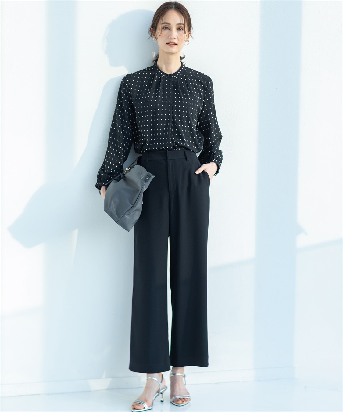 A/C DESIGN BY ALPHA CUBIC ストレッチジョーゼットストレートパンツ【接触冷感・UVカット・吸水速乾・セットアップ対応】_sub_11