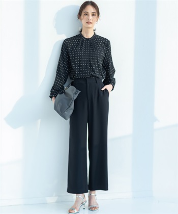 A/C DESIGN BY ALPHA CUBIC ストレッチジョーゼットストレートパンツ【接触冷感・UVカット・吸水速乾・セットアップ対応】_subthumb_11