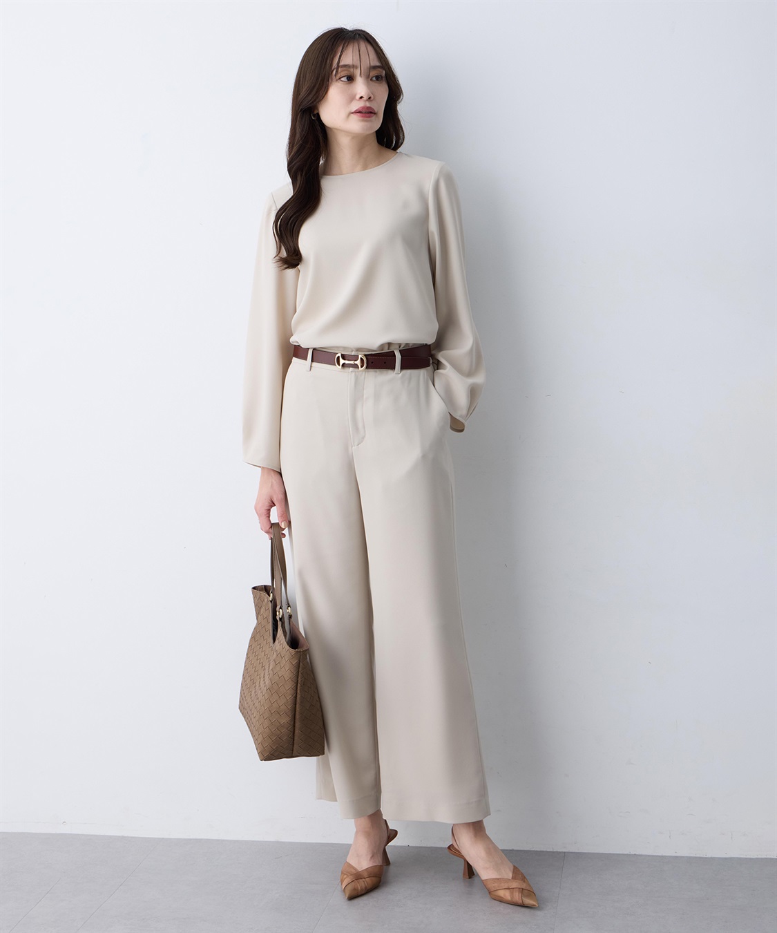 A/C DESIGN BY ALPHA CUBIC ストレッチジョーゼットストレートパンツ【接触冷感・UVカット・吸水速乾・セットアップ対応】_sub_18