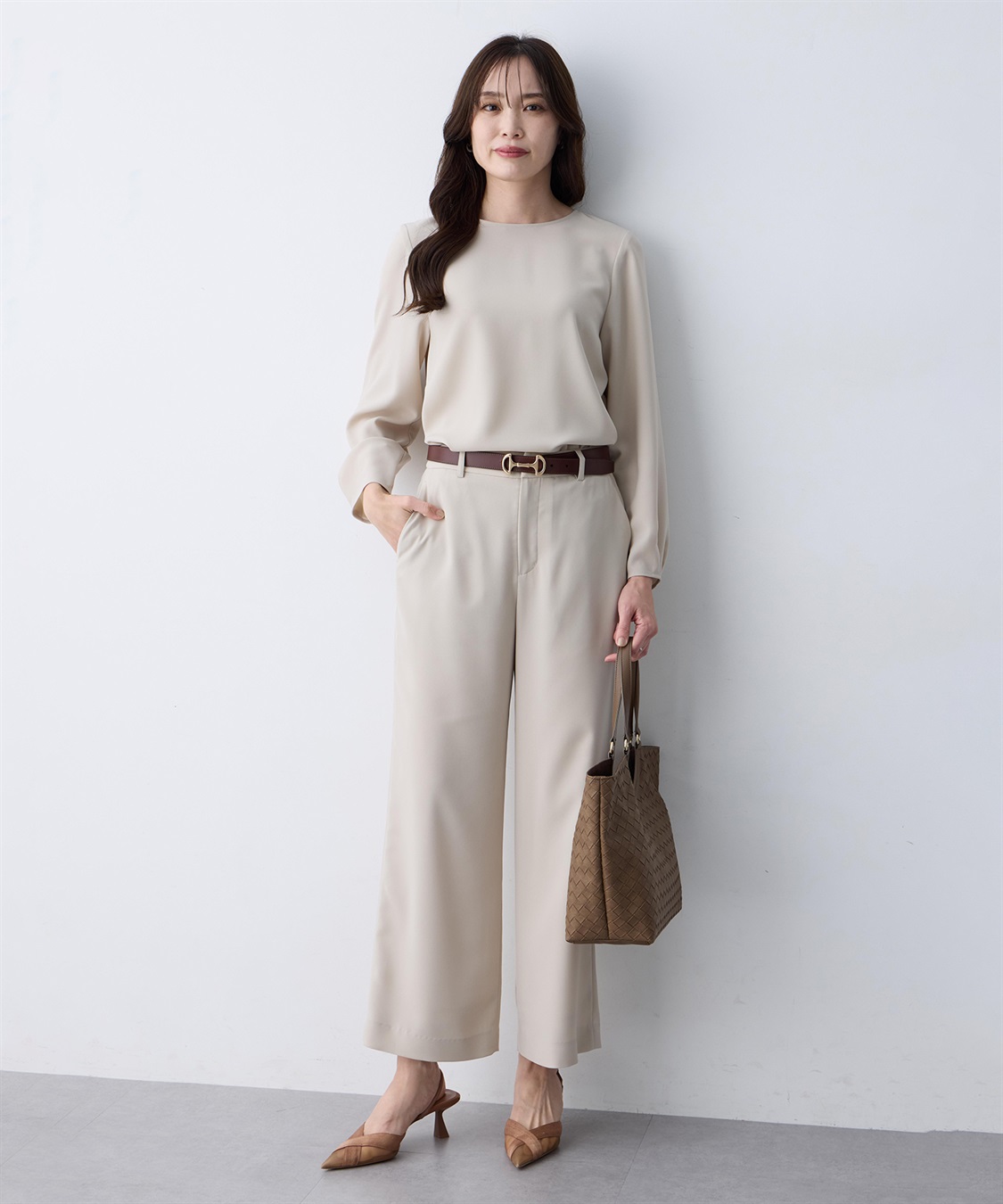 A/C DESIGN BY ALPHA CUBIC ストレッチジョーゼットストレートパンツ【接触冷感・UVカット・吸水速乾・セットアップ対応】_sub_19