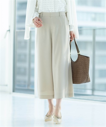 A/C DESIGN BY ALPHA CUBIC ストレッチジョーゼットワイドパンツ【接触冷感・UVカット・吸水速乾・セットアップ対応】_subthumb_1