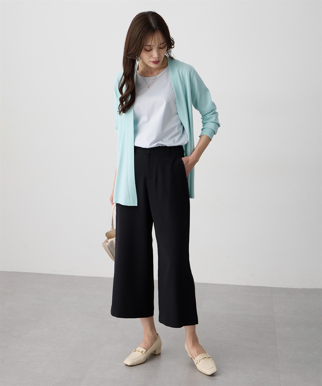 A/C DESIGN BY ALPHA CUBIC ストレッチジョーゼットワイドパンツ【接触冷感・UVカット・吸水速乾・セットアップ対応】_sub_13