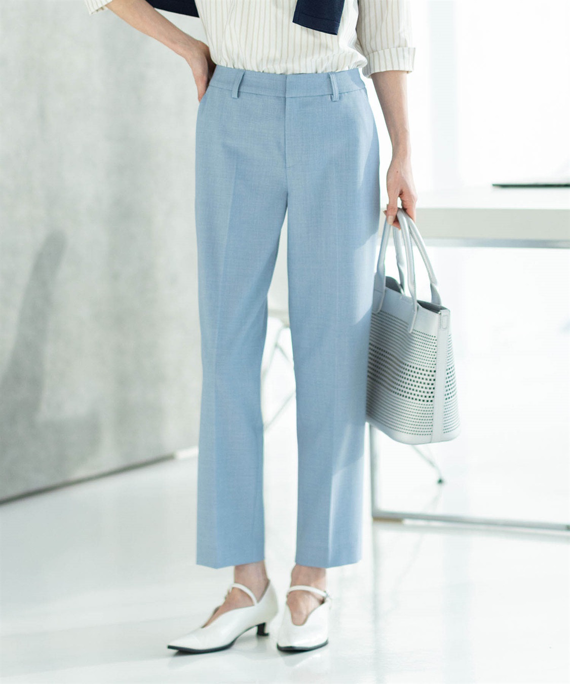 A/C DESIGN BY ALPHA CUBIC ストレッチテーパードパンツ【後ろウエストゴム】_sub_1