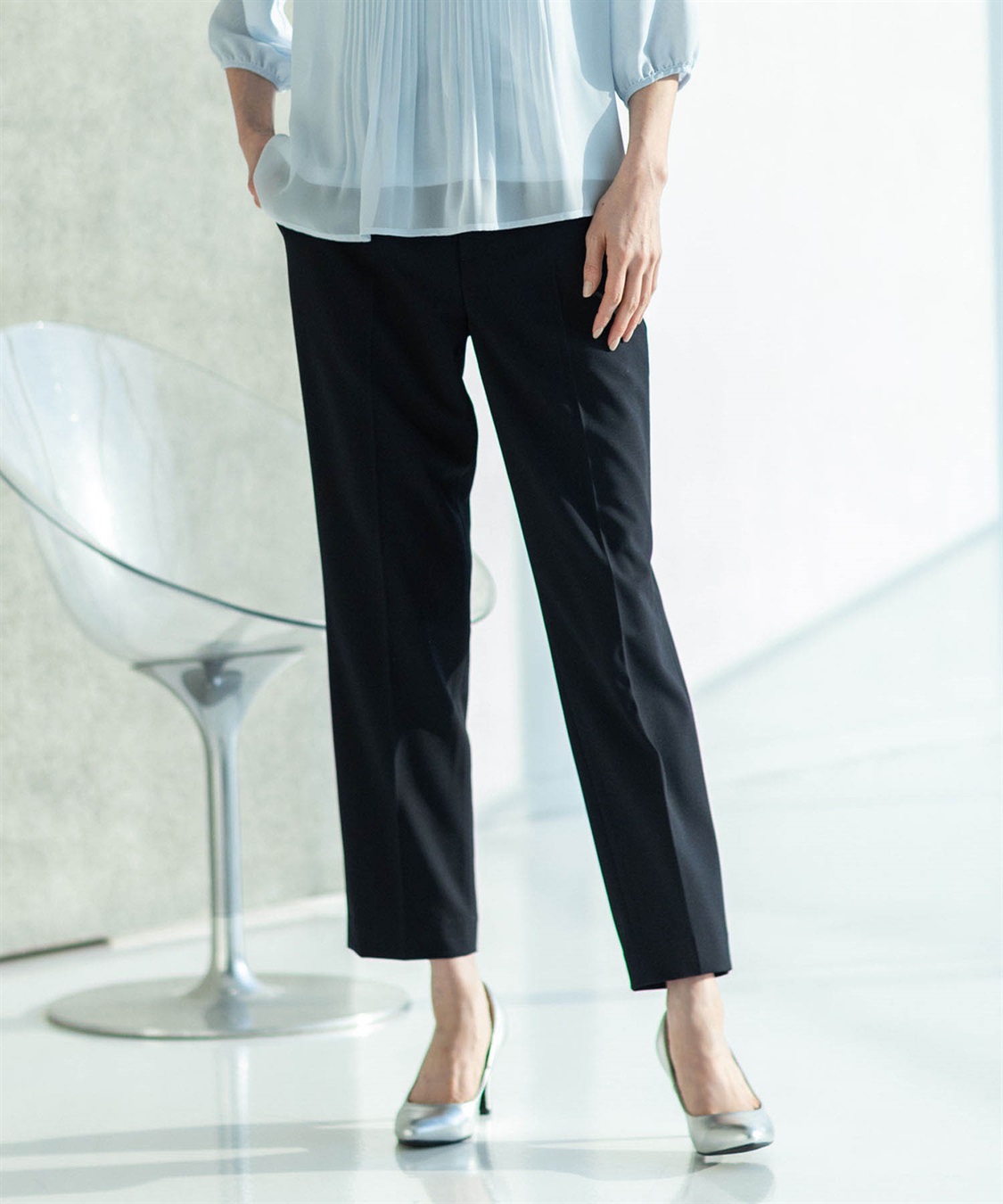 A/C DESIGN BY ALPHA CUBIC ストレッチテーパードパンツ【後ろウエストゴム】_sub_4