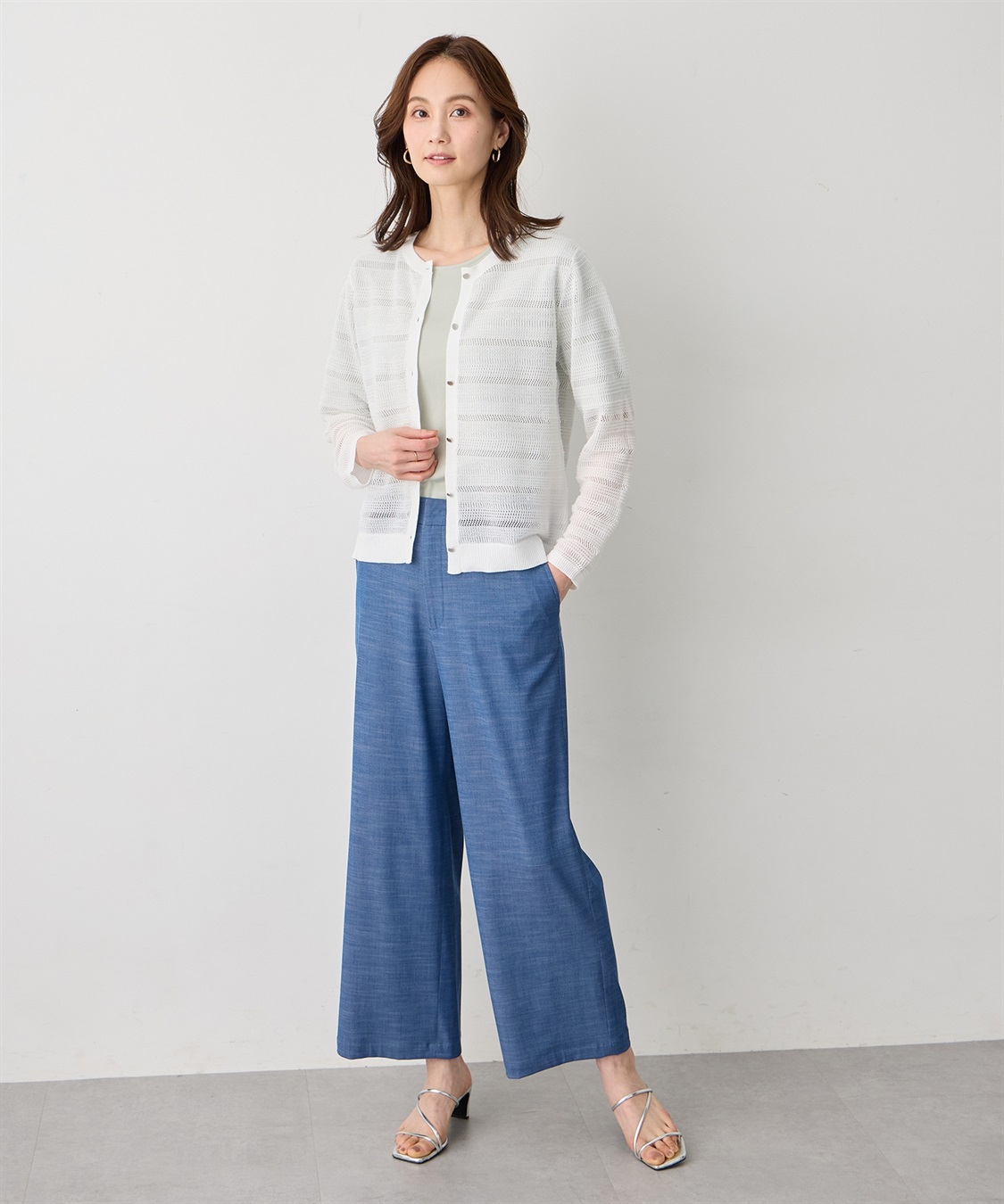 A/C DESIGN BY ALPHA CUBIC デニムライクストレッチワイドパンツ【後ろウエストゴム】_sub_11