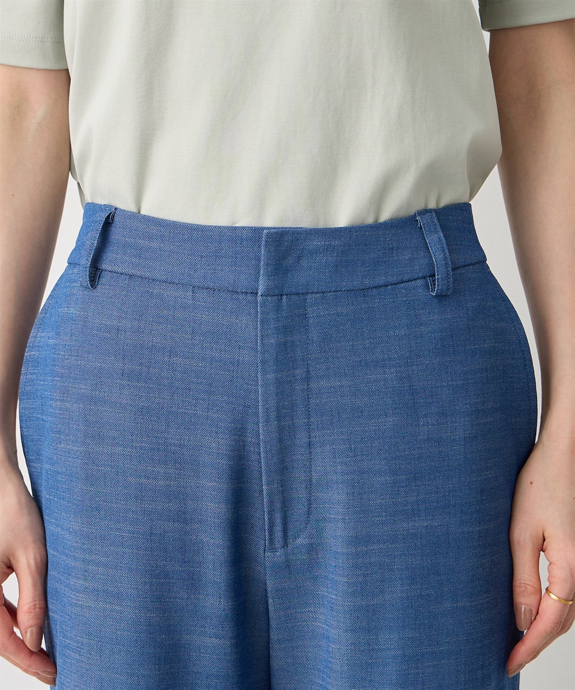 A/C DESIGN BY ALPHA CUBIC デニムライクストレッチワイドパンツ【後ろウエストゴム】_sub_12