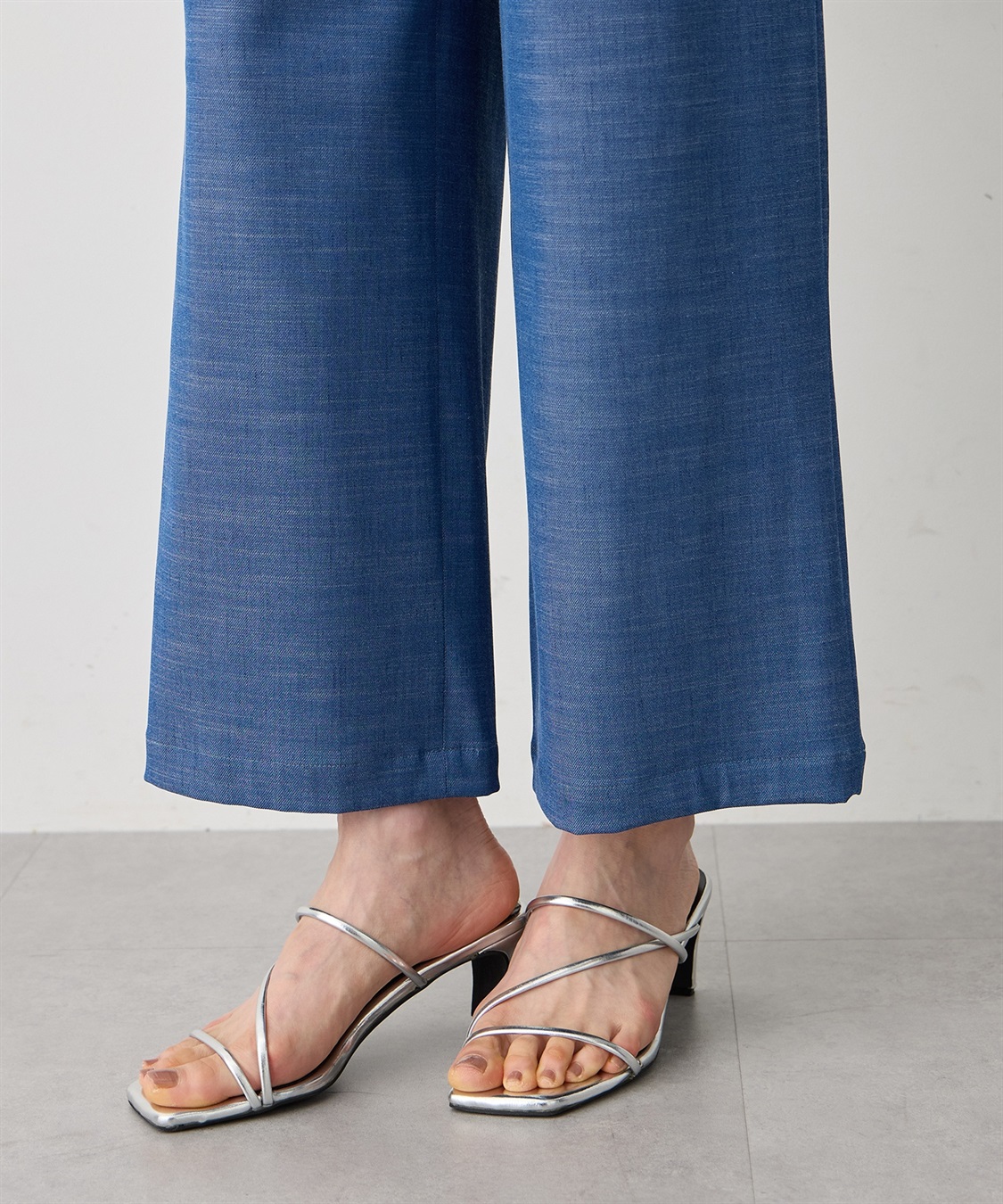 A/C DESIGN BY ALPHA CUBIC デニムライクストレッチワイドパンツ【後ろウエストゴム】_sub_16