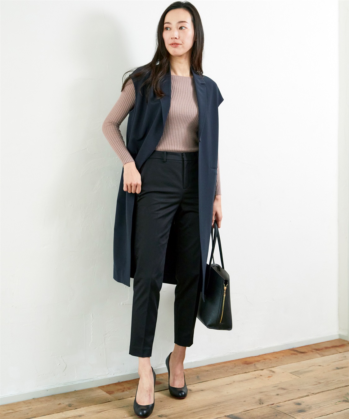 A/C DESIGN BY ALPHA CUBIC コットンサテンストレッチテーパードパンツ_sub_12