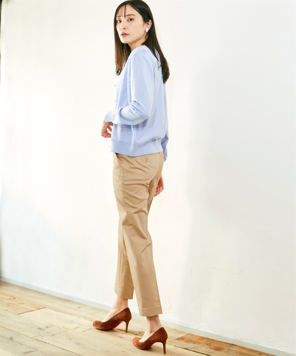 A/C DESIGN BY ALPHA CUBIC コットンサテンストレッチテーパードパンツ_sub_15