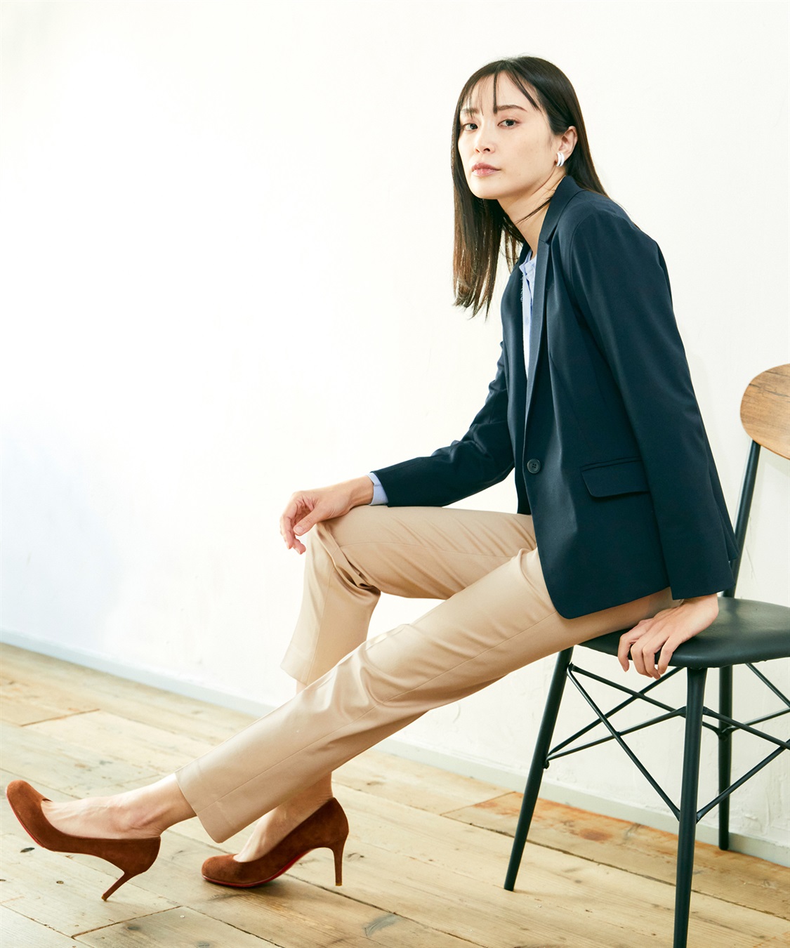 A/C DESIGN BY ALPHA CUBIC コットンサテンストレッチテーパードパンツ_sub_16