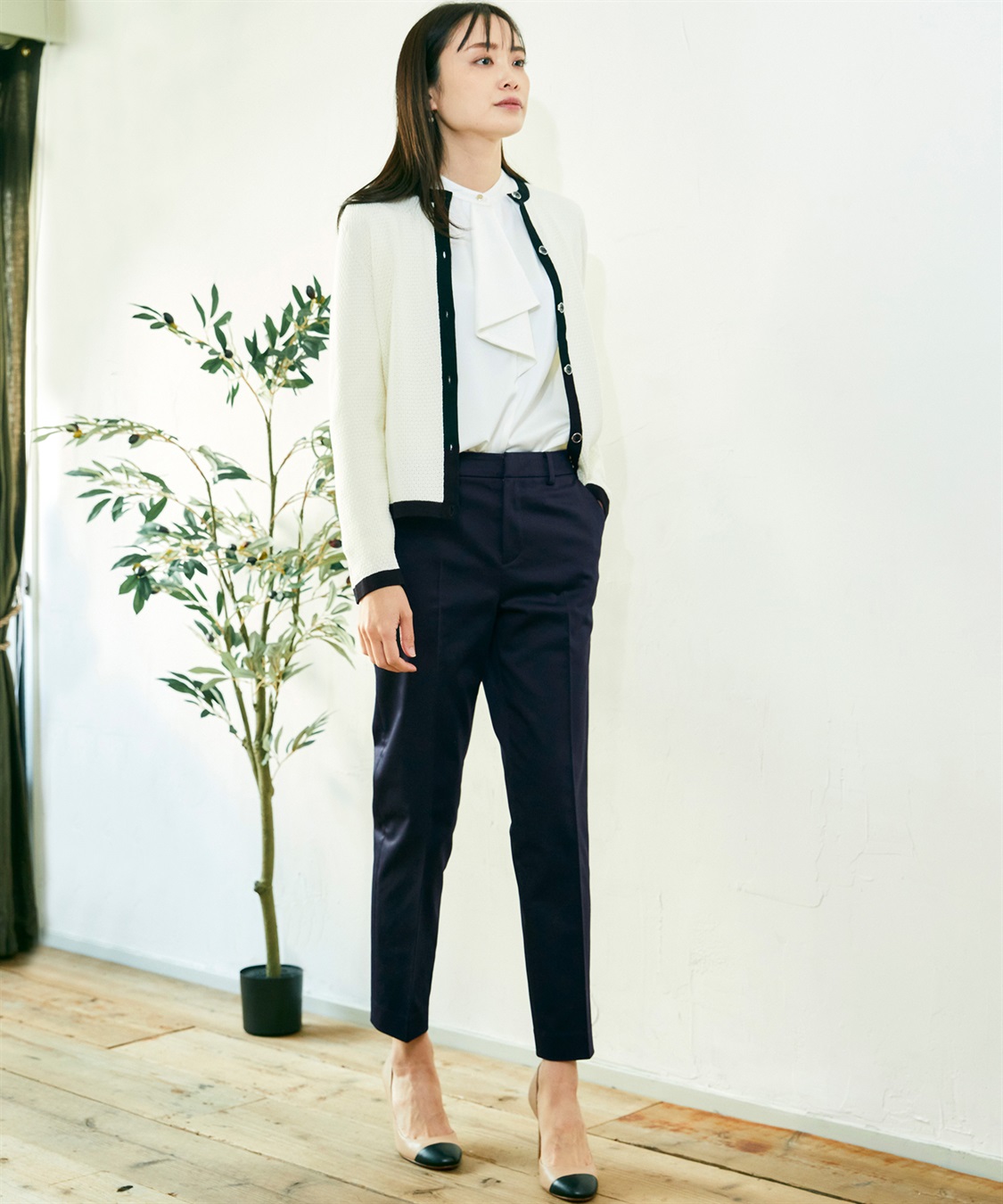 A/C DESIGN BY ALPHA CUBIC コットンサテンストレッチテーパードパンツ_sub_17