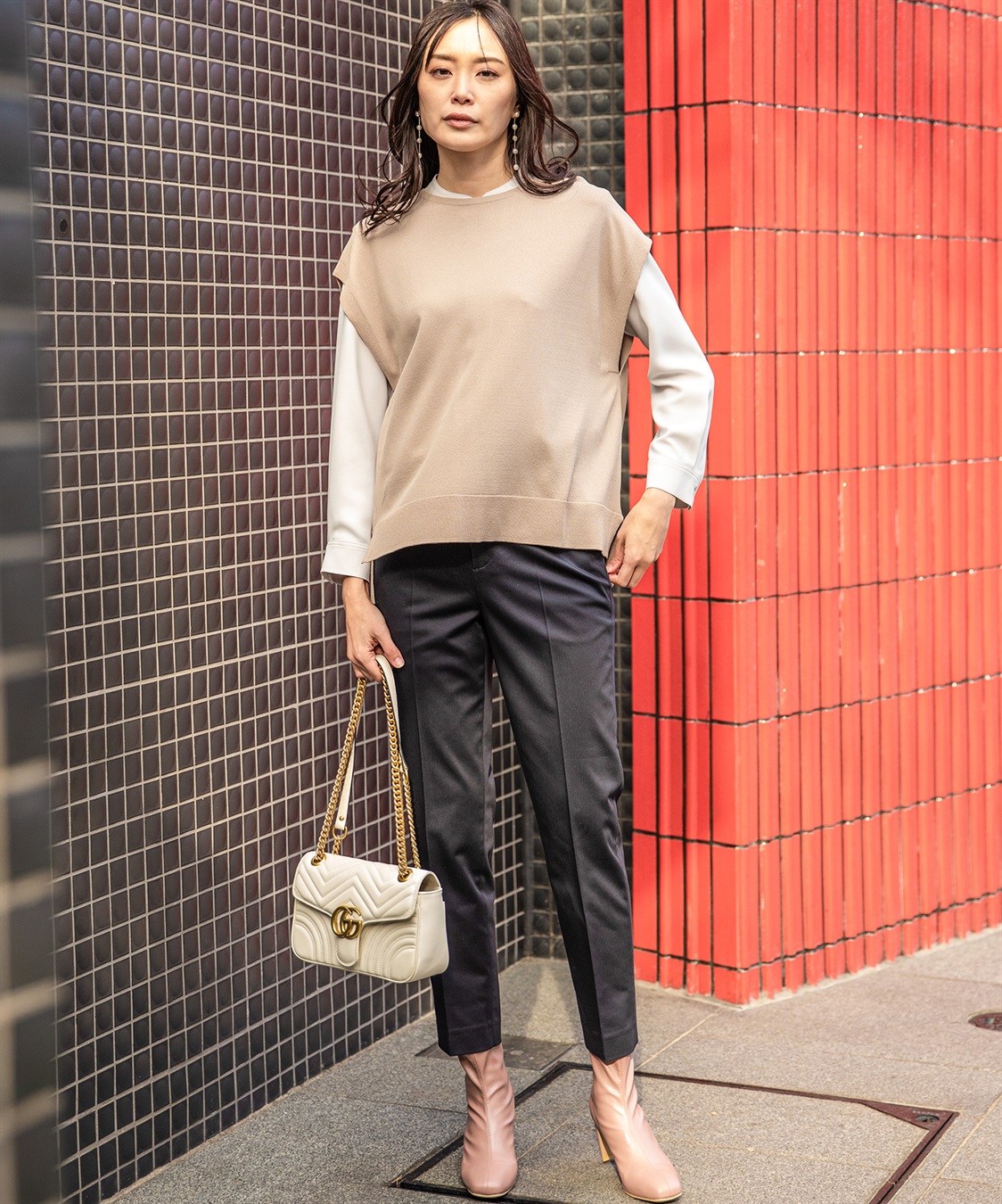 A/C DESIGN BY ALPHA CUBIC コットンサテンストレッチテーパードパンツ_sub_21