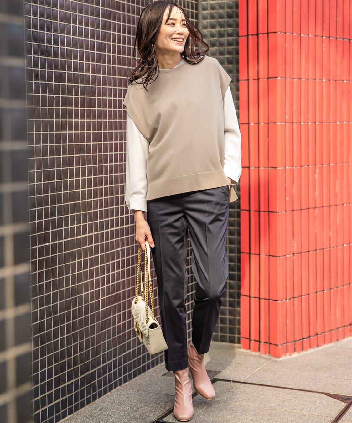 A/C DESIGN BY ALPHA CUBIC コットンサテンストレッチテーパードパンツ_sub_22