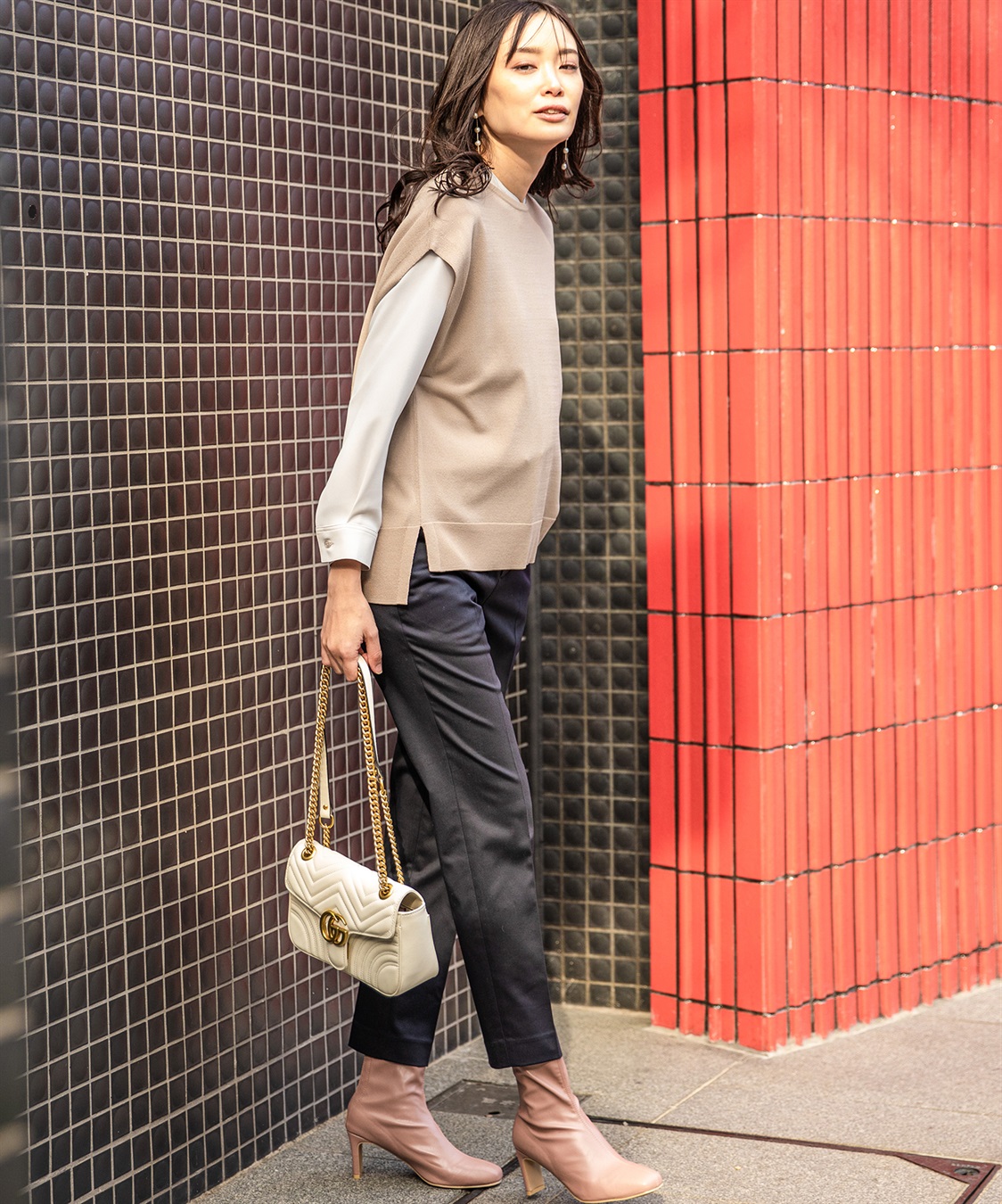 A/C DESIGN BY ALPHA CUBIC コットンサテンストレッチテーパードパンツ_sub_23