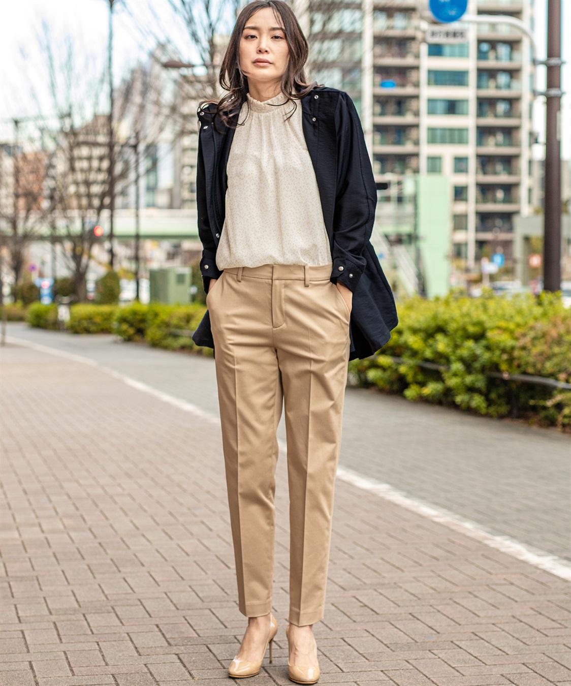 A/C DESIGN BY ALPHA CUBIC コットンサテンストレッチテーパードパンツ_sub_26