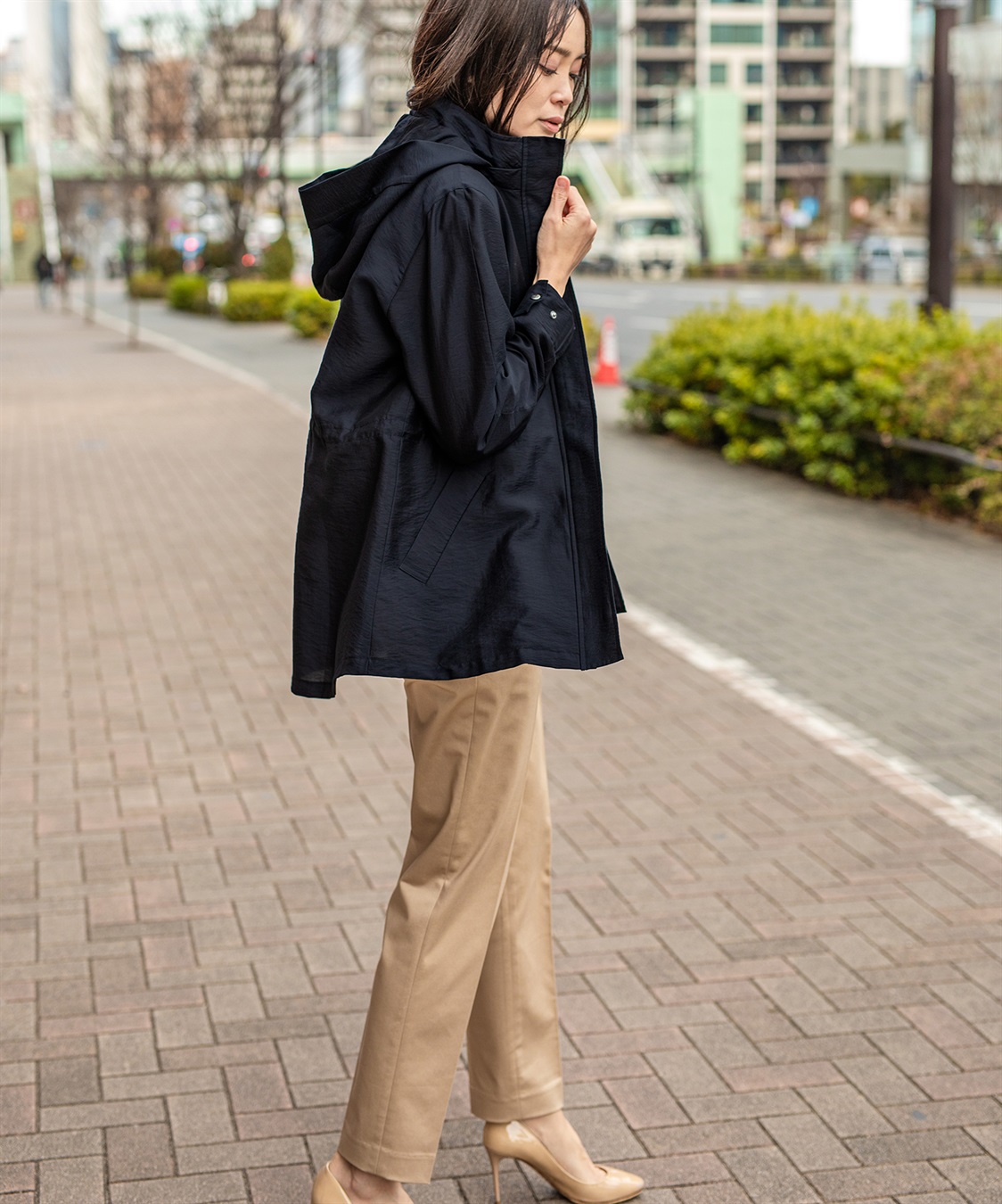 A/C DESIGN BY ALPHA CUBIC コットンサテンストレッチテーパードパンツ_sub_27