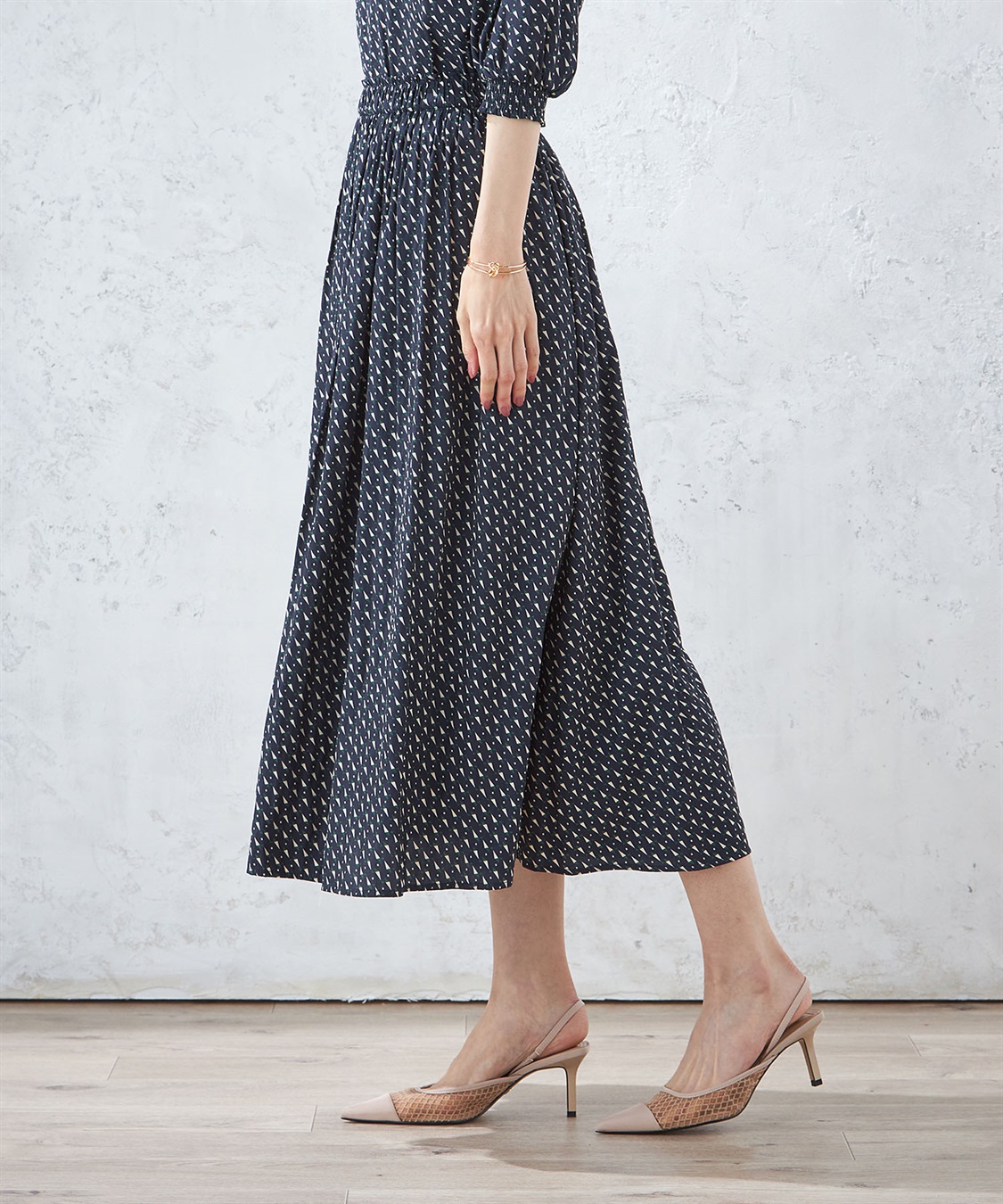 A/C DESIGN BY ALPHA CUBIC 【接触冷感】幾何プリントギャザースカート_sub_1