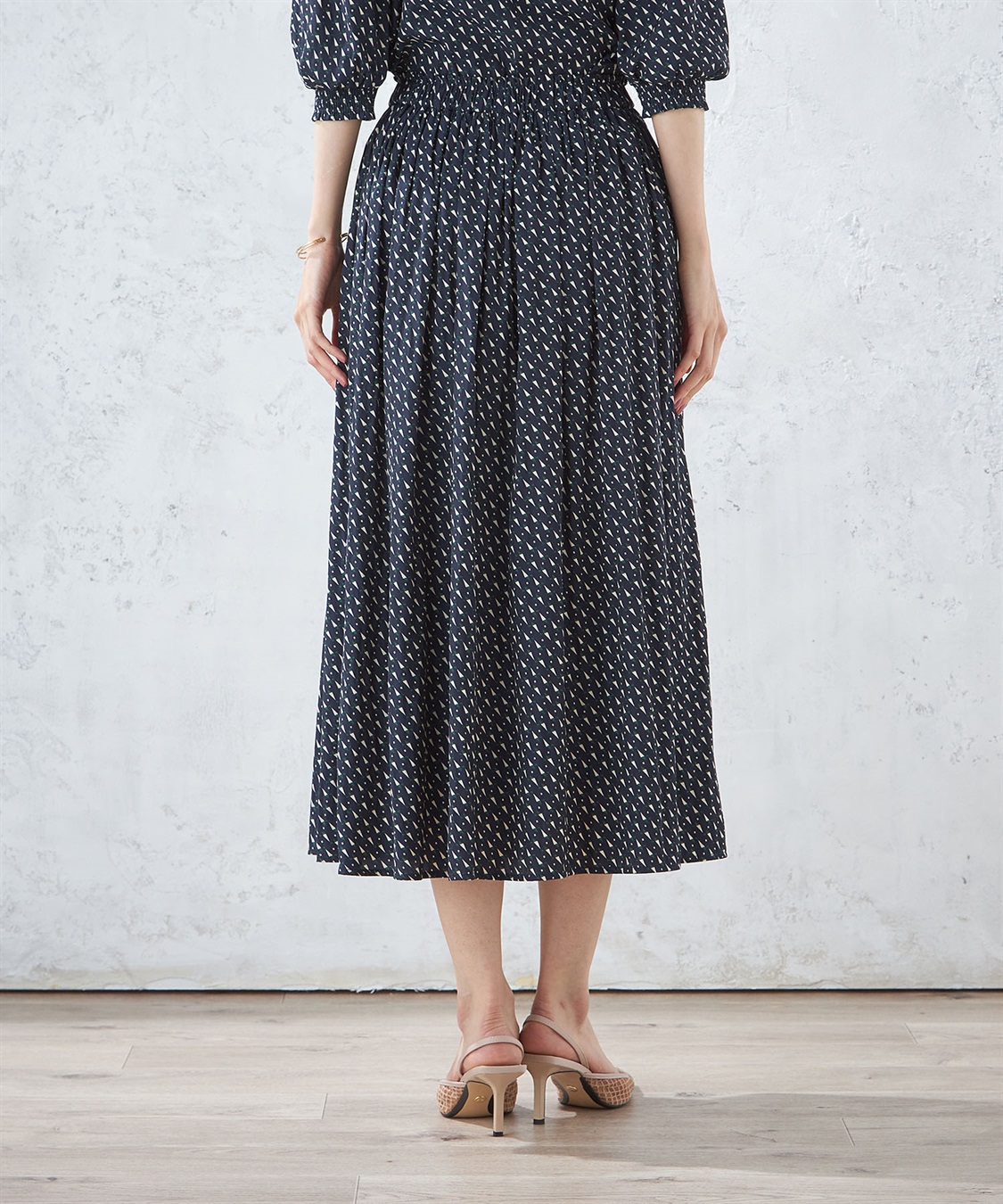 A/C DESIGN BY ALPHA CUBIC 【接触冷感】幾何プリントギャザースカート_sub_2