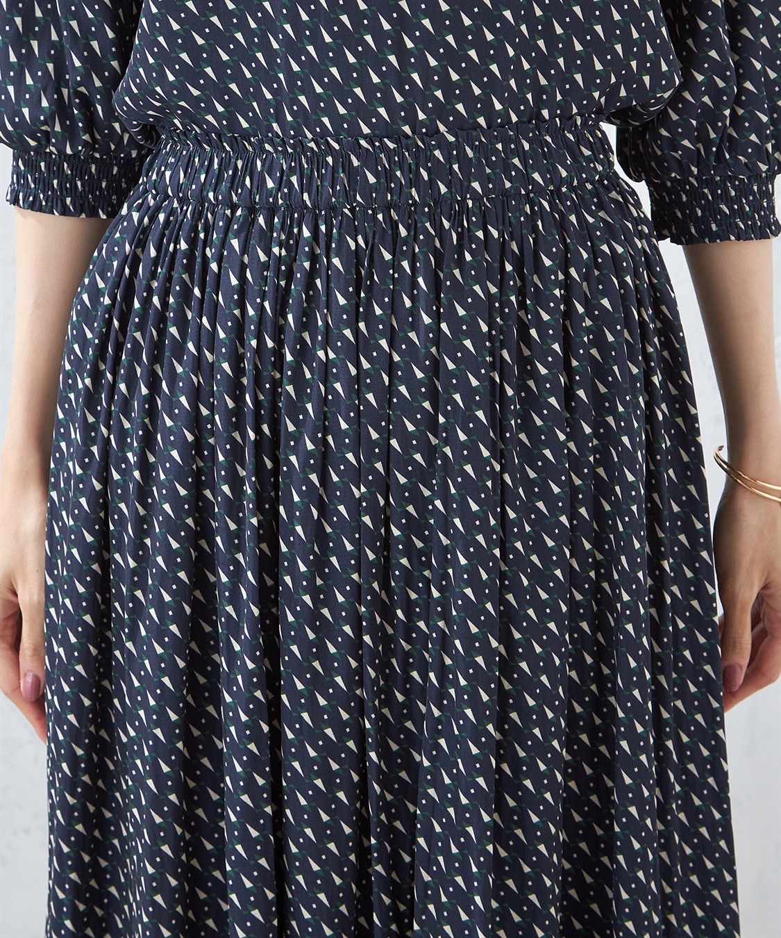 A/C DESIGN BY ALPHA CUBIC 【接触冷感】幾何プリントギャザースカート_sub_3