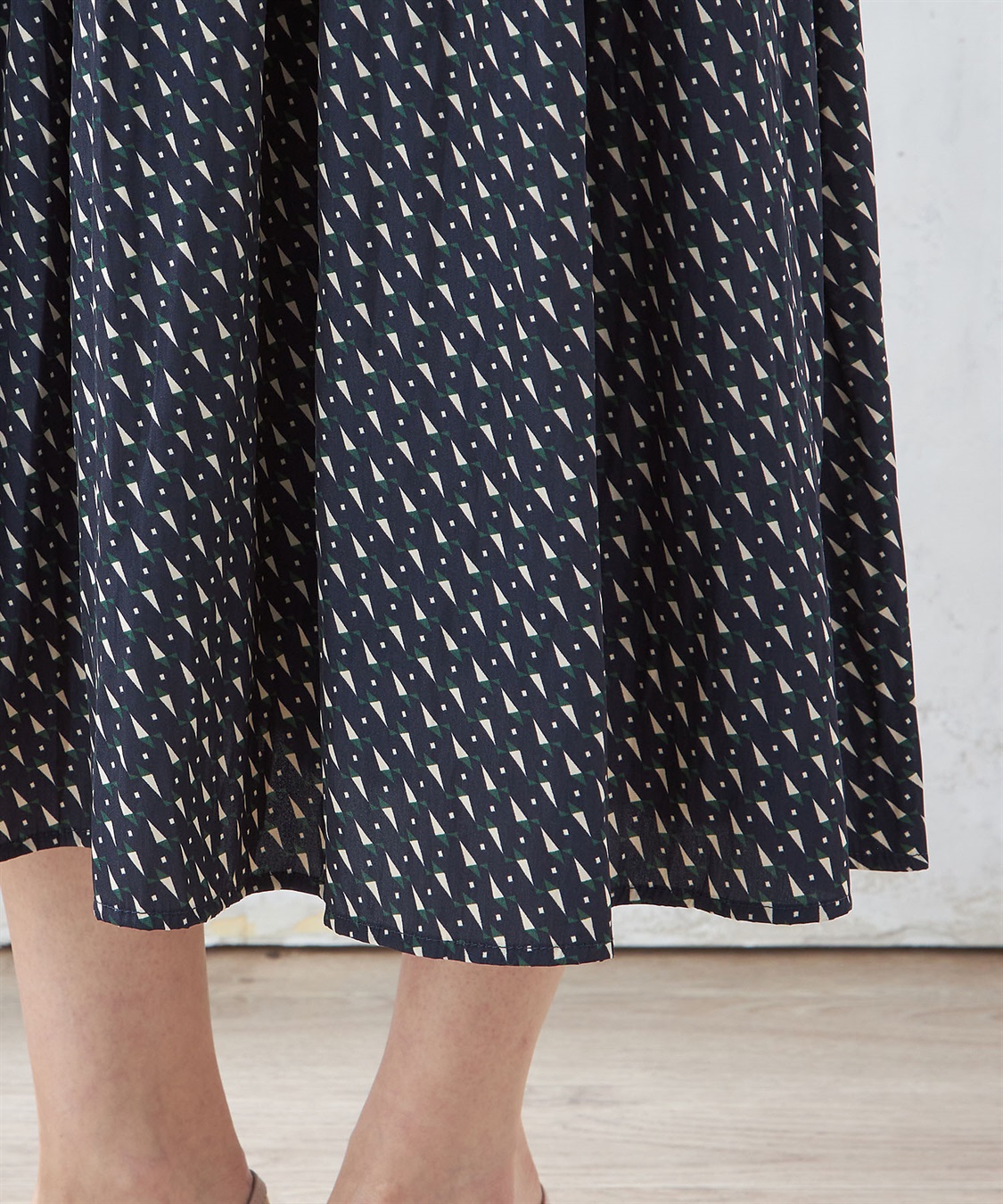 A/C DESIGN BY ALPHA CUBIC 【接触冷感】幾何プリントギャザースカート_sub_5