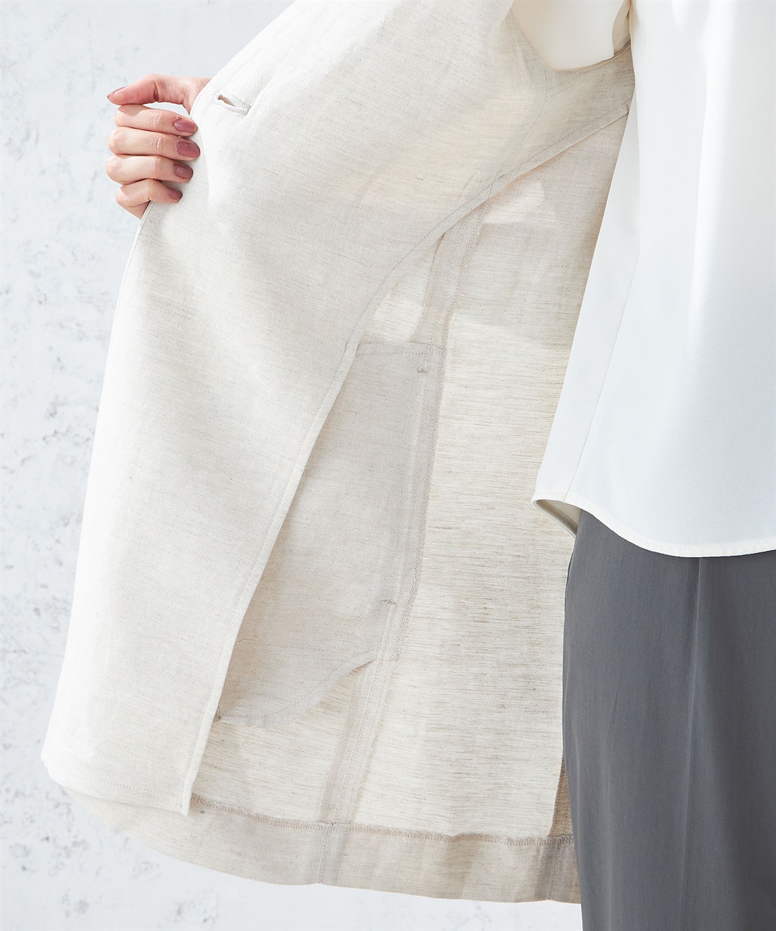 A/C DESIGN BY ALPHA CUBIC リネンブレンドジレジャケット_sub_9