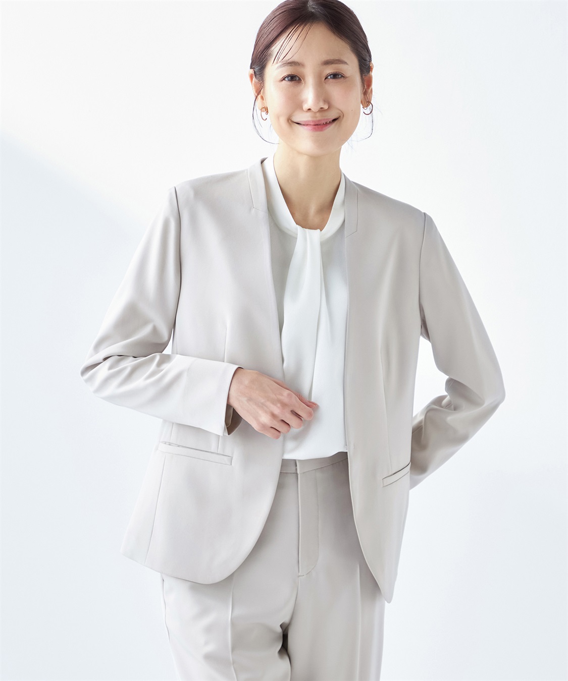 A/C DESIGN BY ALPHA CUBIC 【セットアップ対応】NOIE(R)ノイエノーカラージャケット_sub_1