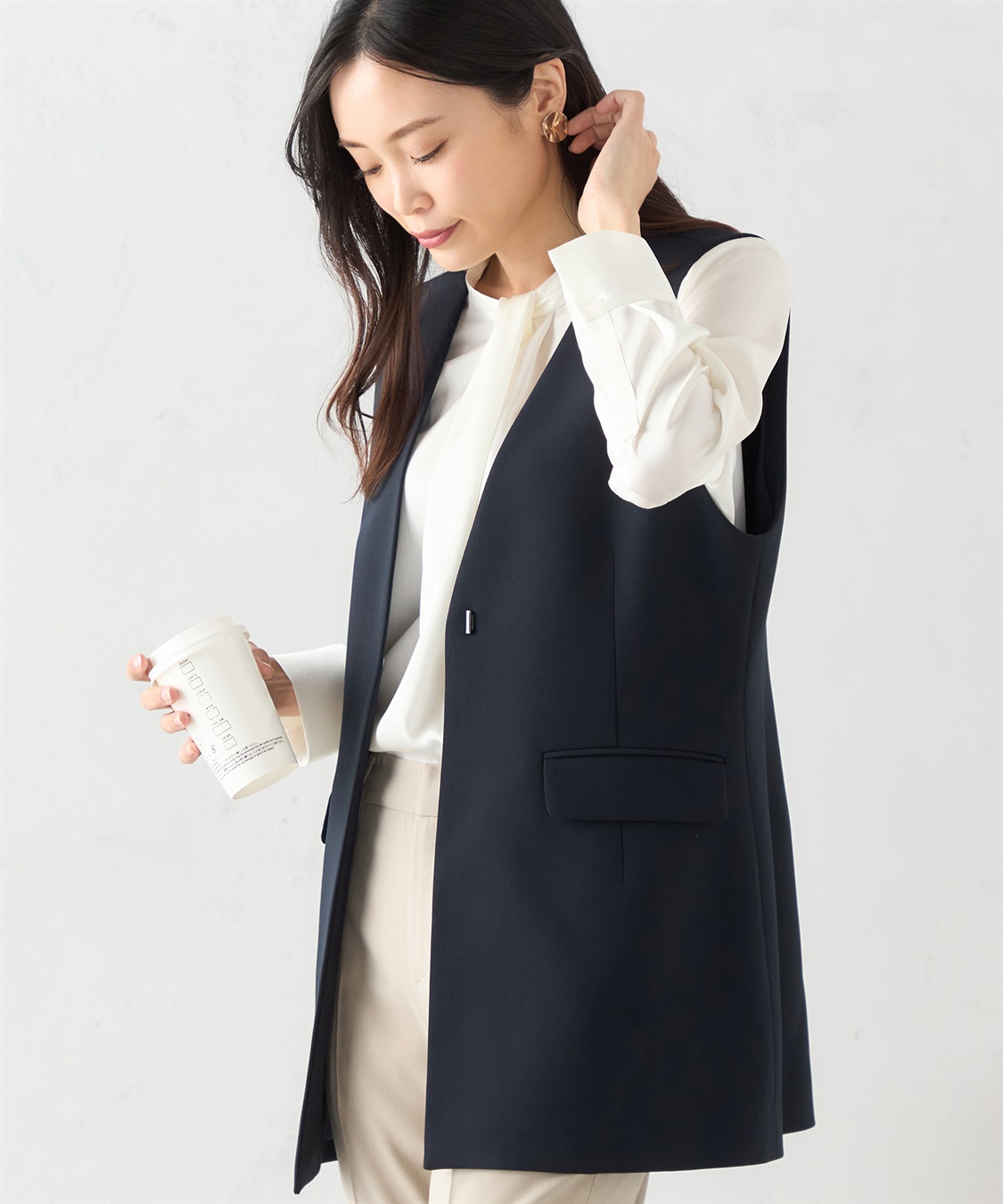 A/C DESIGN BY ALPHA CUBIC 【セットアップ対応】ストレッチロングジレ_sub_12