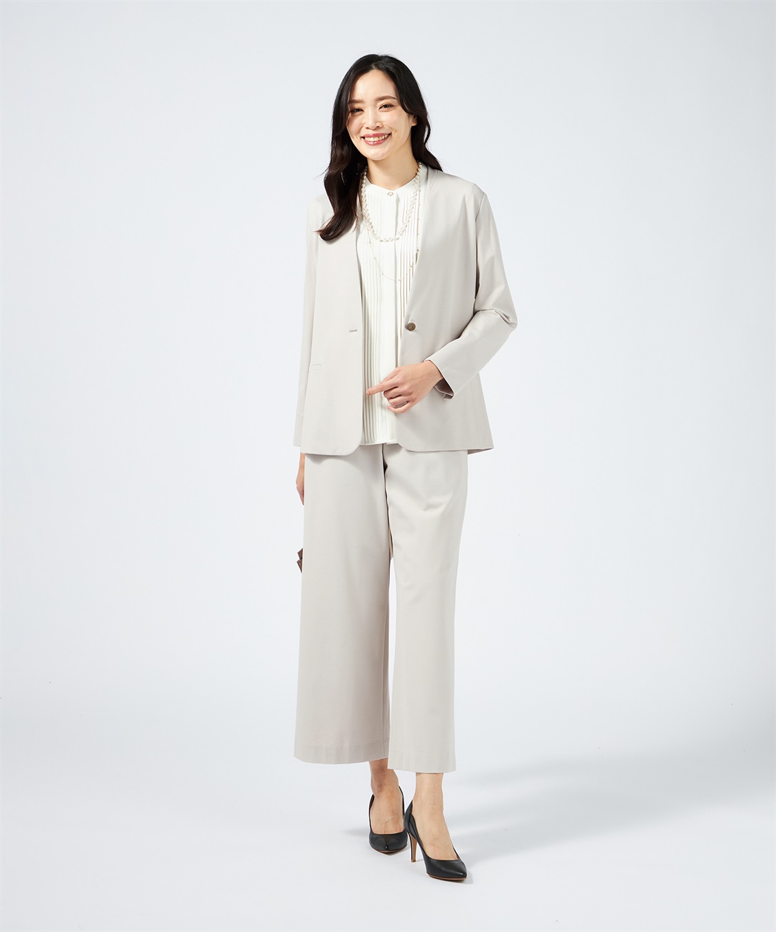 A/C DESIGN BY ALPHA CUBIC ノーカラーリラックスジャケット【美モーションシリーズ】_sub_16