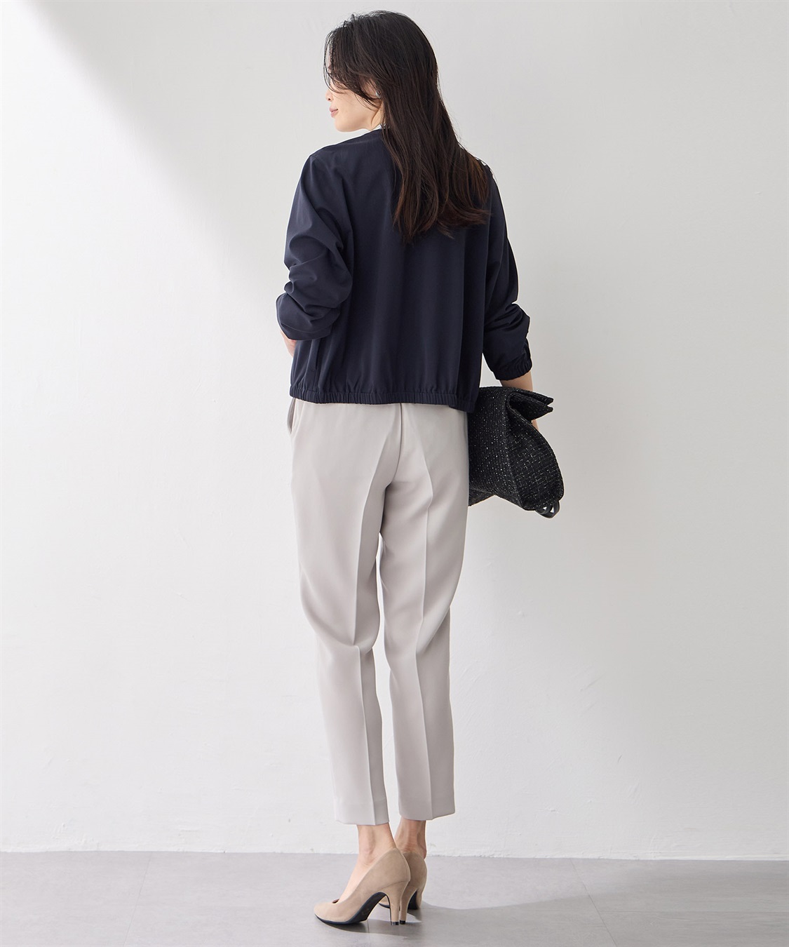 A/C DESIGN BY ALPHA CUBIC ストレッチノーカラーブルゾン【美モーションシリーズ】_sub_9