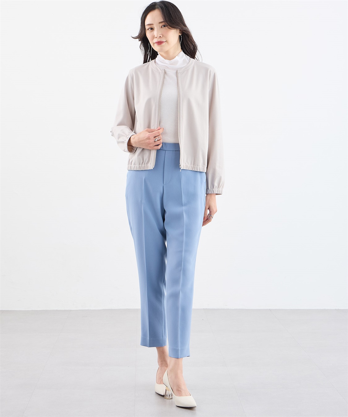 A/C DESIGN BY ALPHA CUBIC ストレッチノーカラーブルゾン【美モーションシリーズ】_sub_11