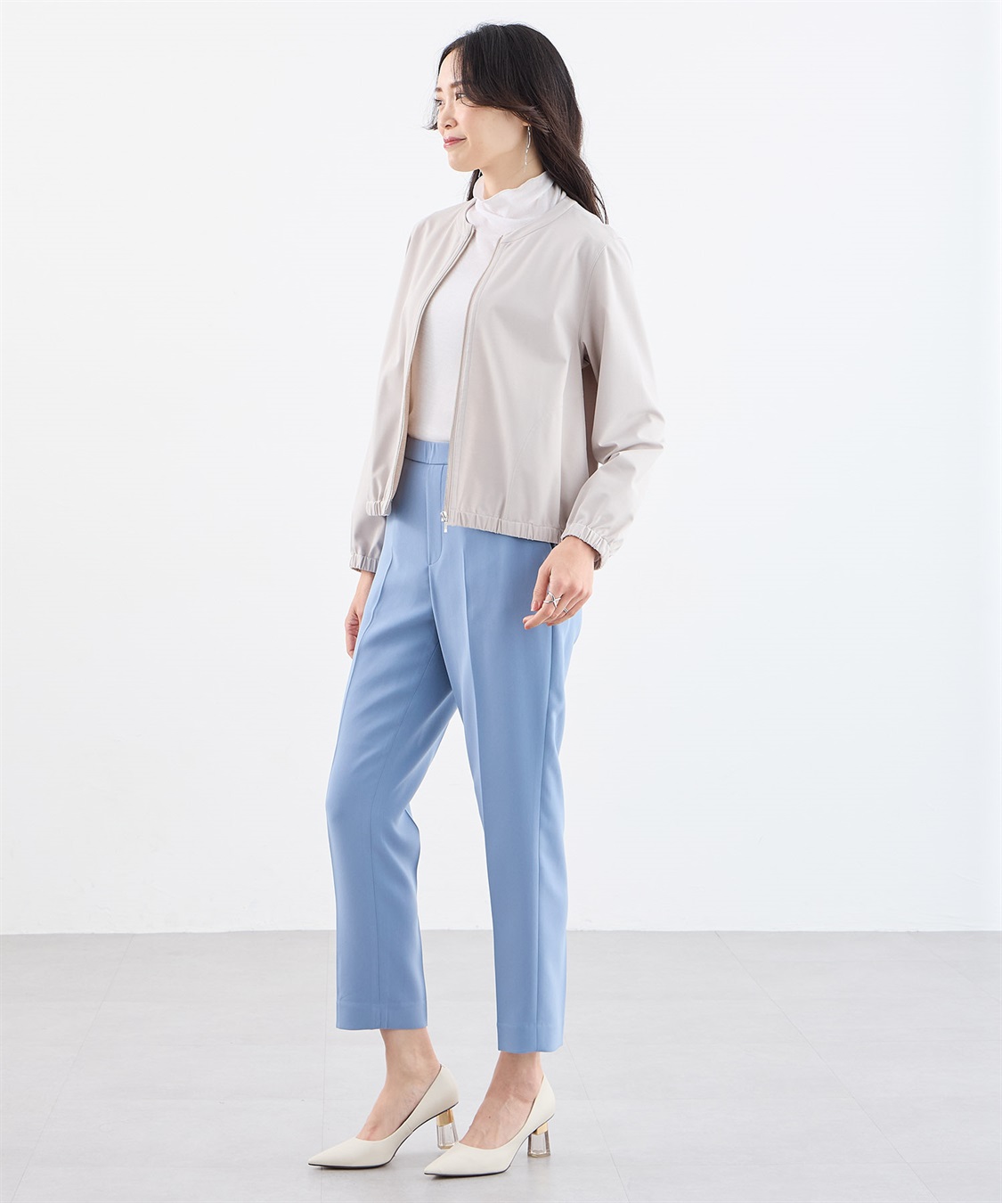 A/C DESIGN BY ALPHA CUBIC ストレッチノーカラーブルゾン【美モーションシリーズ】_sub_12