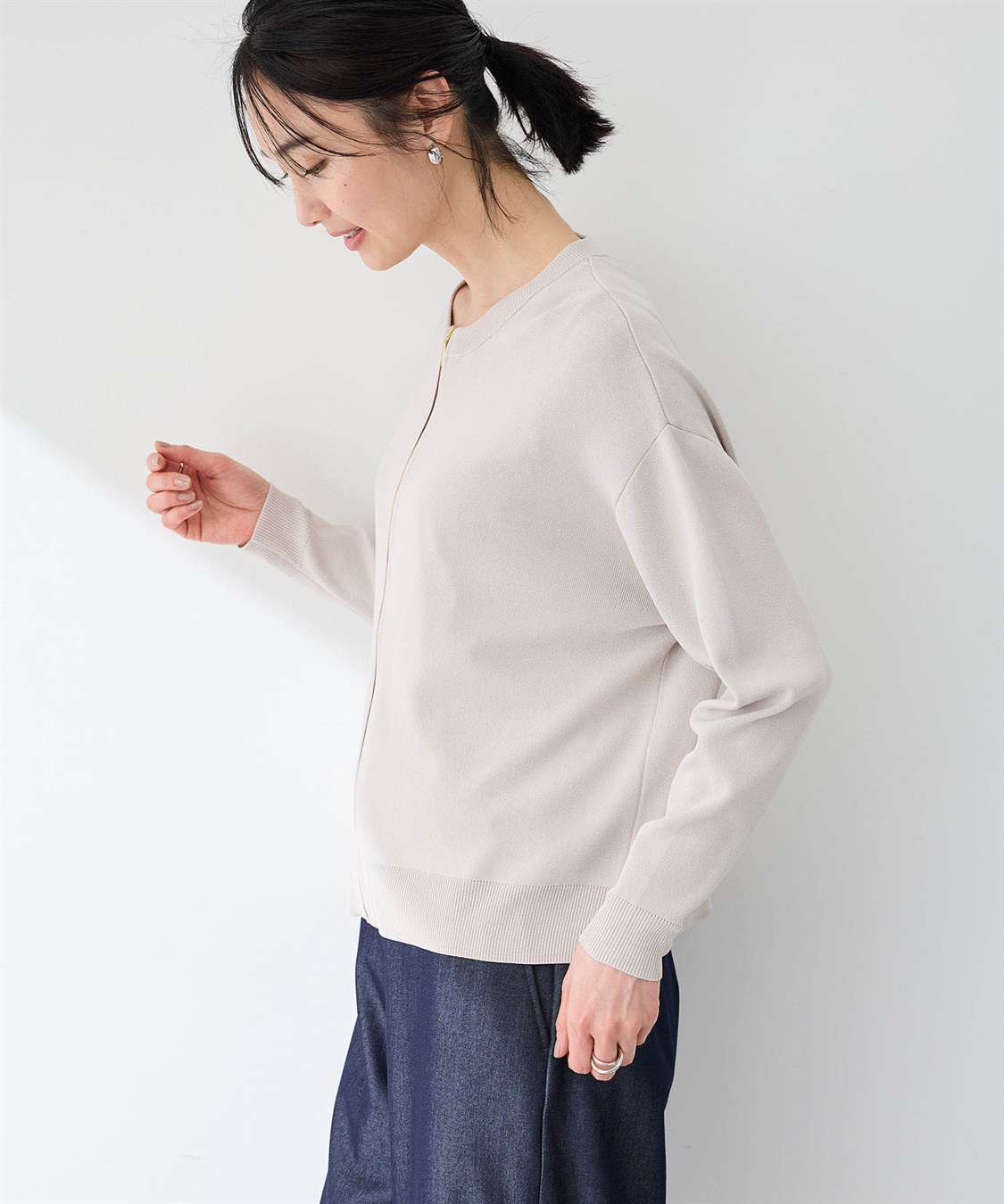 A/C DESIGN BY ALPHA CUBIC ニットブルゾン【洗える】_sub_7