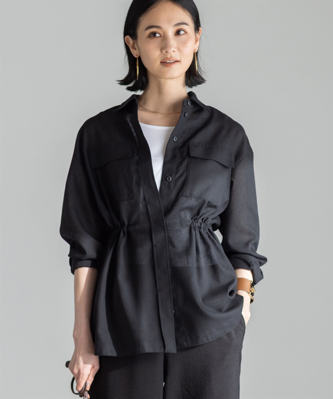 A/C DESIGN BY ALPHA CUBIC リネンミックスシャツジャケット_sub_4