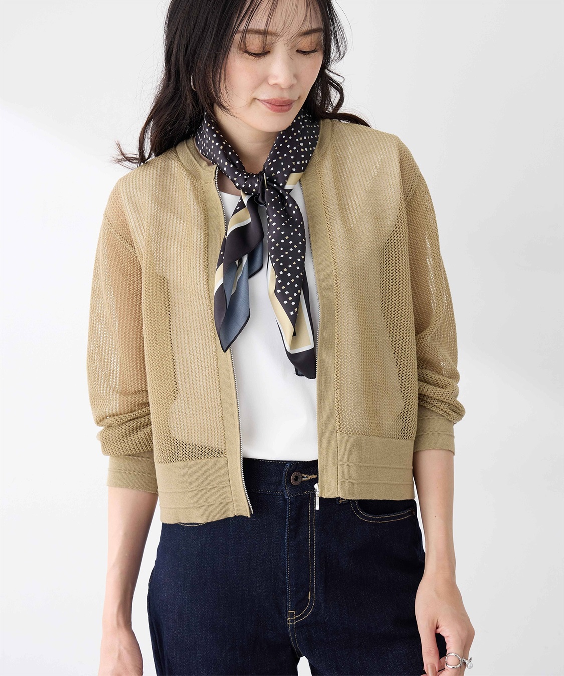 A/C DESIGN BY ALPHA CUBIC メッシュニットブルゾン【手洗い可能】_sub_13