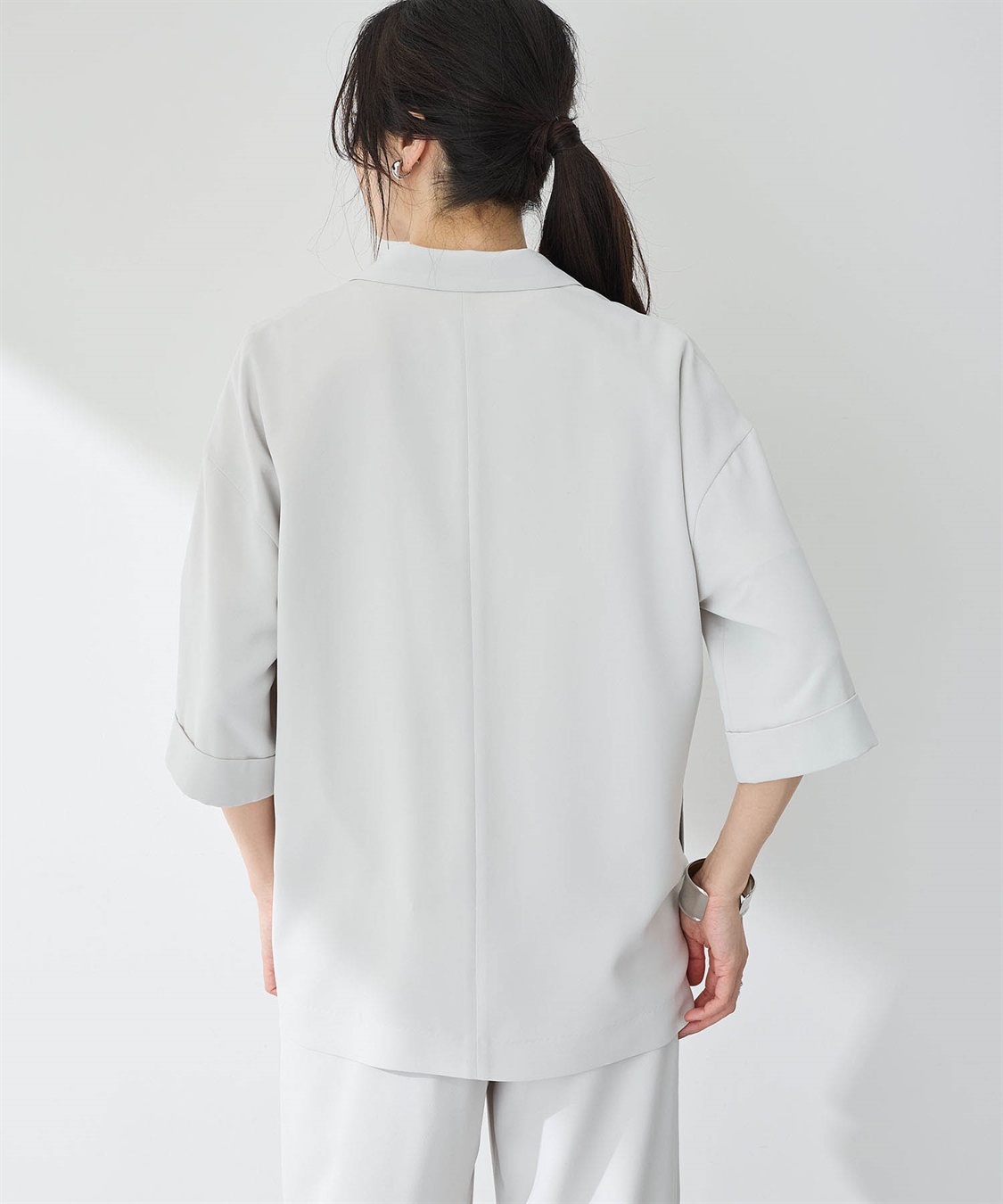A/C DESIGN BY ALPHA CUBIC 【美モーション】半袖テーラードジャケット【接触冷感・UVカット】_sub_8