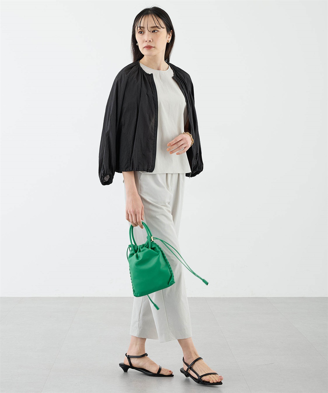 アルファスピンALFASPIN ウールフラワージャガード切替スナップボタンシアーロングシャツ 黒M 【レディース】 alexanderwang アレキサンダーワング スーパーファインメリノ