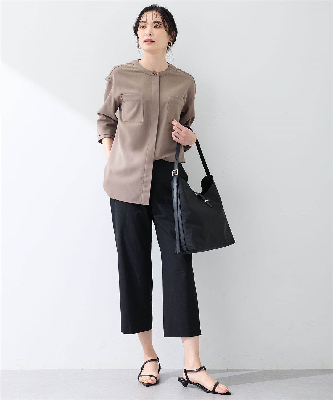 A/C DESIGN BY ALPHA CUBIC 【美モーション】ストレッチノーカラーシャツジャケット【接触冷感・UVカット】_sub_12