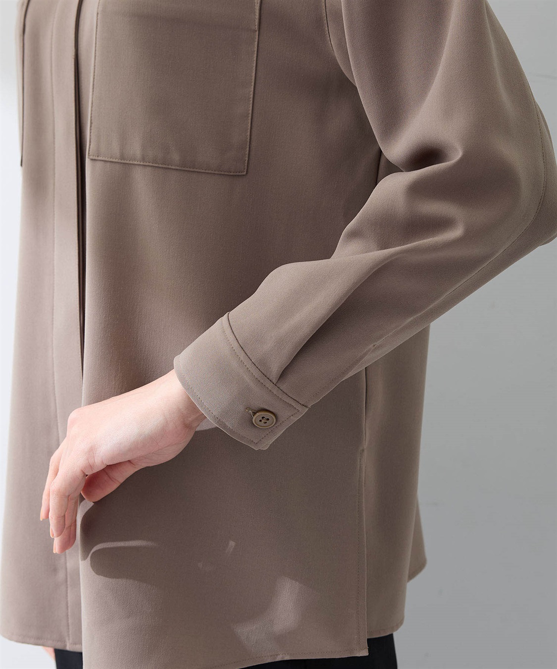 A/C DESIGN BY ALPHA CUBIC 【美モーション】ストレッチノーカラーシャツジャケット【接触冷感・UVカット】_sub_16